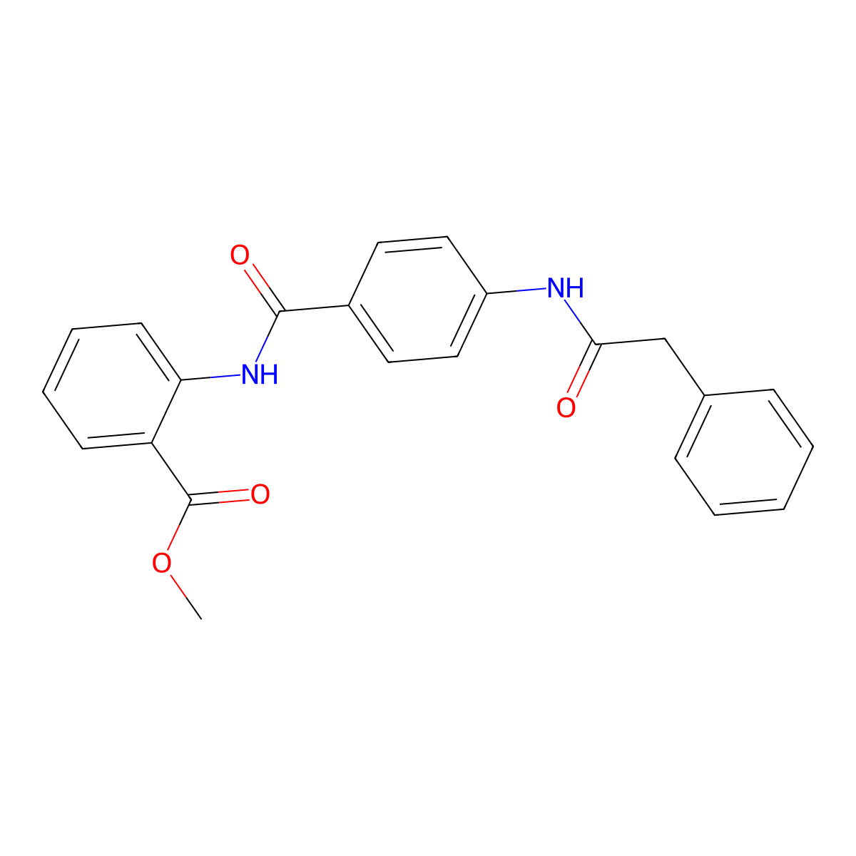 Methyl 2-[({4-[(phenylacetyl)amino]phenyl}carbonyl)amino]benzoate molecular structure, CAS 712326-62-0