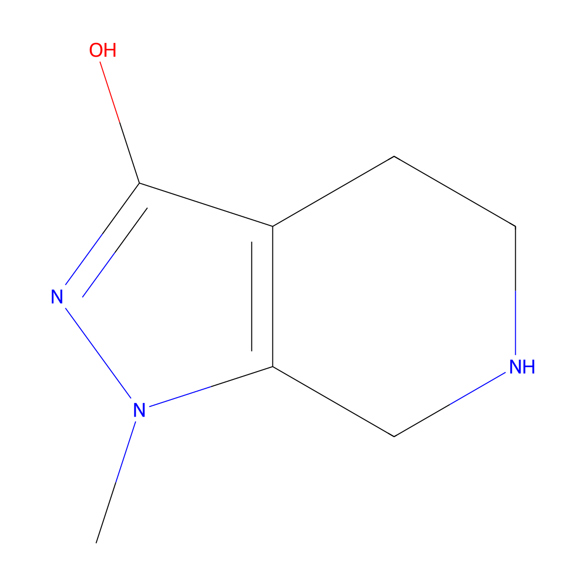 1-methyl-1H,4H,5H,6H,7H-pyrazolo[3,4-c]pyridin-3-ol molecular structure, CAS 71233-24-4