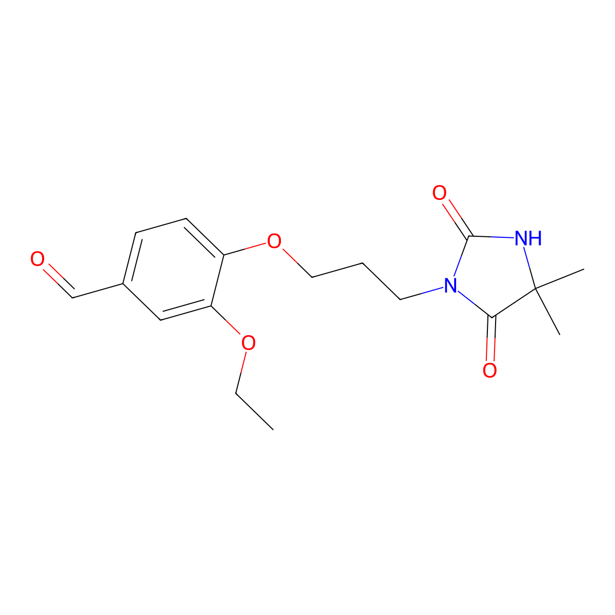 4-[3-(4,4-Dimethyl-2,5-dioxoimidazolidin-1-yl)propoxy]-3-ethoxybenzaldehyde molecular structure, CAS 712333-19-2