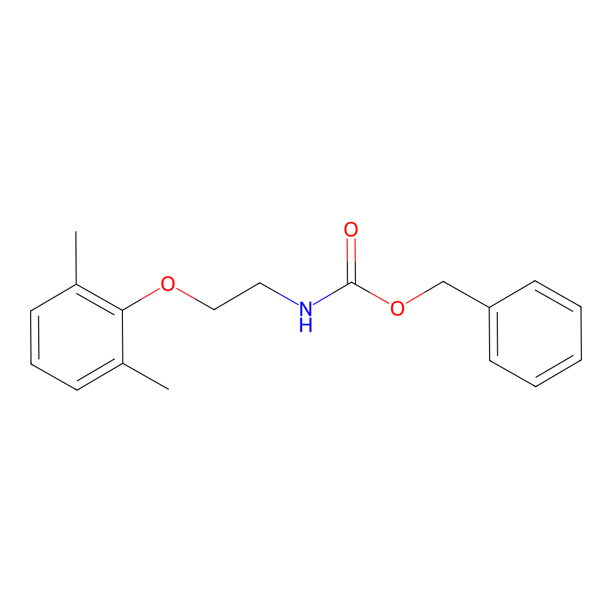 Benzyl 2-(2,6-dimethylphenoxy)ethylcarbamate molecular structure, CAS 712333-21-6