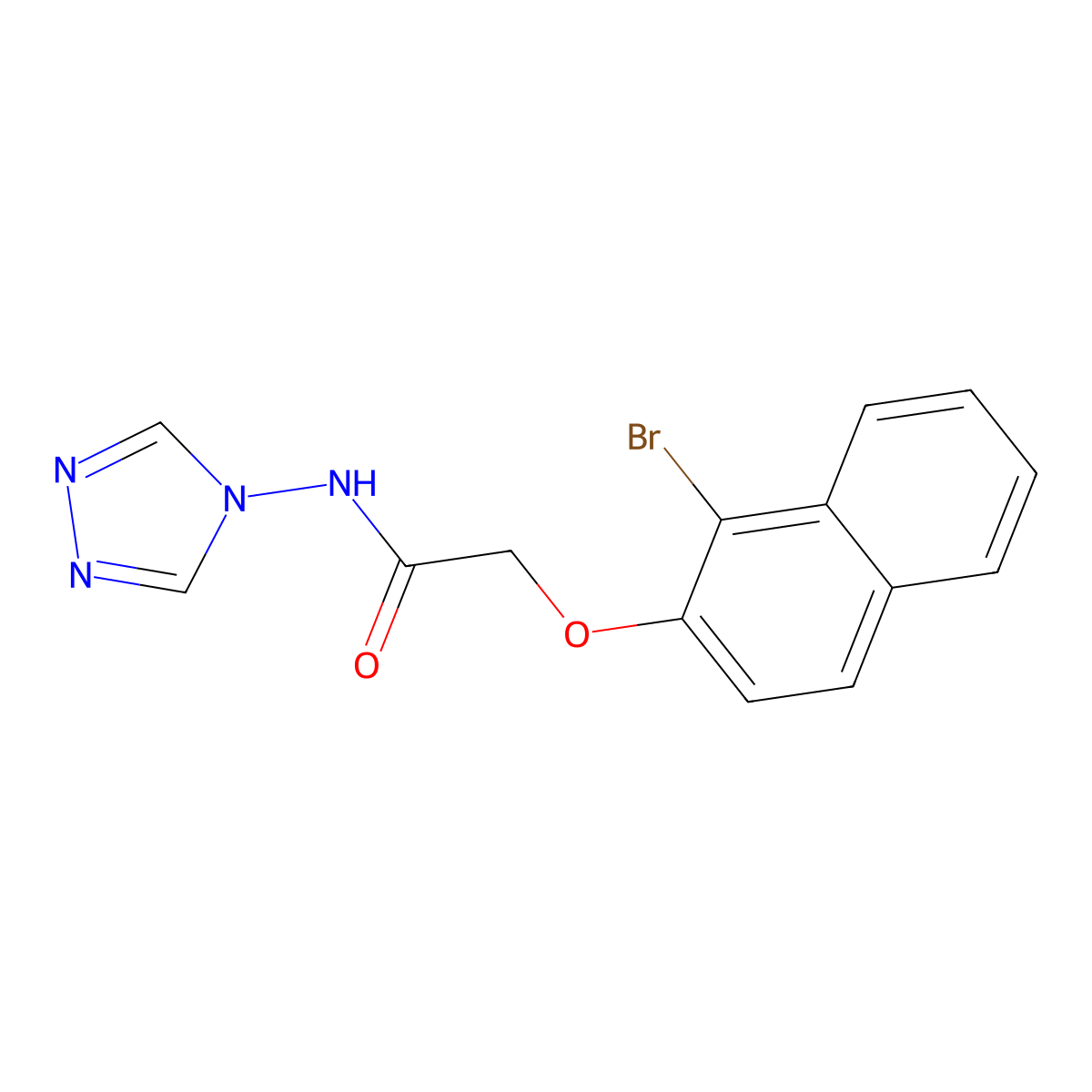 2-(1-bromonaphthalen-2-yl)oxy-N-(1,2,4-triazol-4-yl)acetamide molecular structure, CAS 712333-27-2