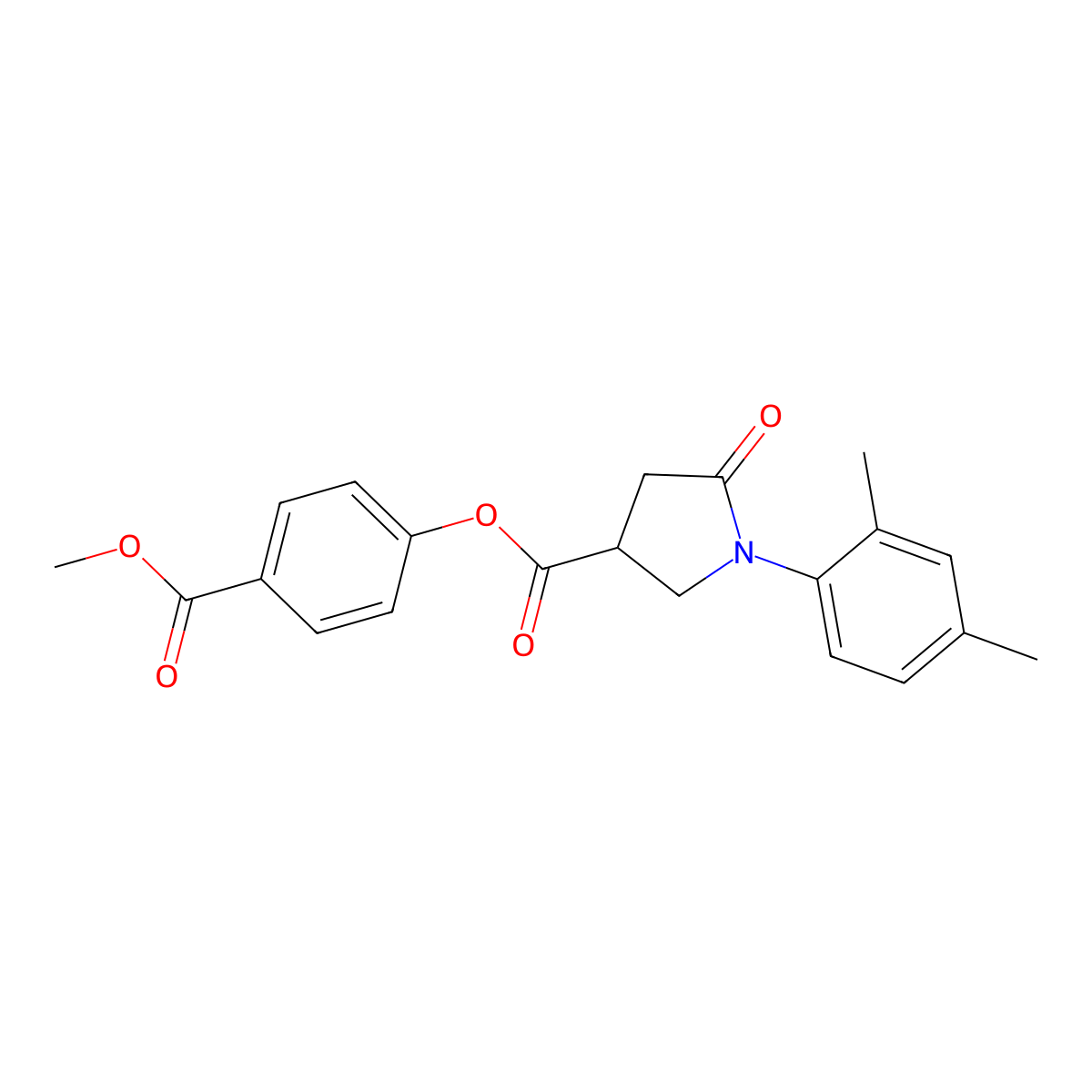 4-(Methoxycarbonyl)phenyl 1-(2,4-dimethylphenyl)-5-oxopyrrolidine-3-carboxylate molecular structure, CAS 712333-57-8