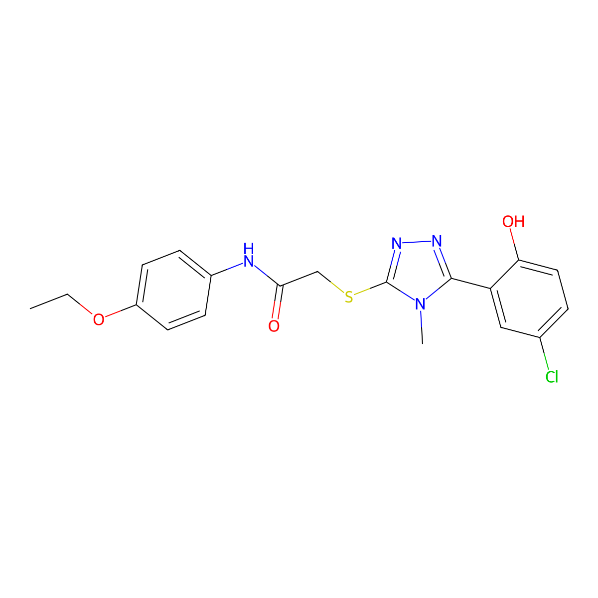 2-{[5-(5-chloro-2-hydroxyphenyl)-4-methyl-4H-1,2,4-triazol-3-yl]sulfanyl}-N-(4-ethoxyphenyl)acetamide molecular structure, CAS 712333-74-9