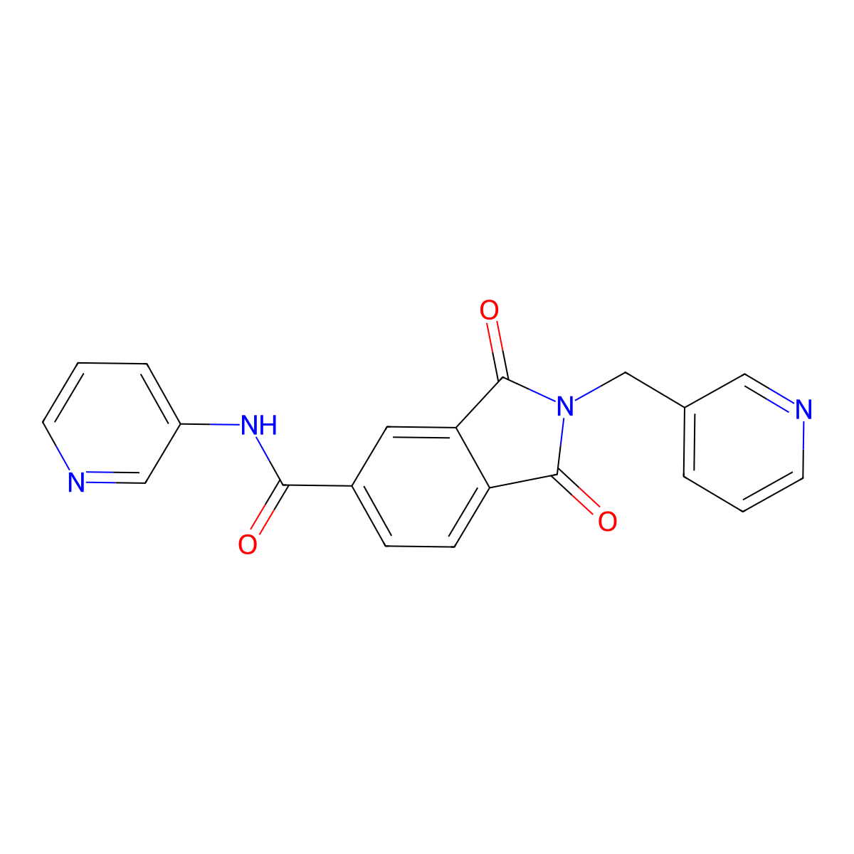 1,3-dioxo-N-3-pyridinyl-2-(3-pyridinylmethyl)-5-isoindolinecarboxamide molecular structure, CAS 712333-82-9