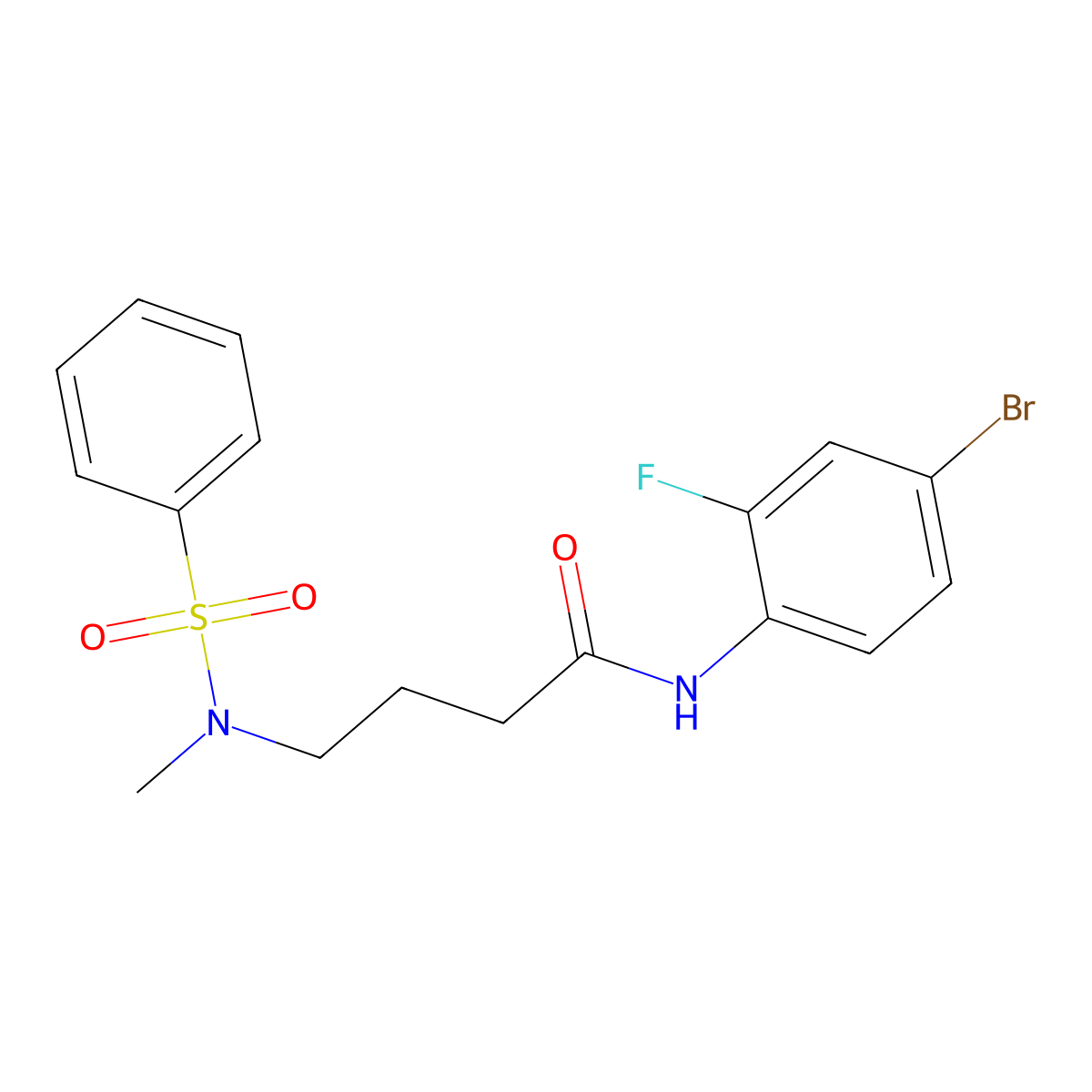 4-[benzenesulfonyl(methyl)amino]-N-(4-bromo-2-fluorophenyl)butanamide molecular structure, CAS 712333-92-1