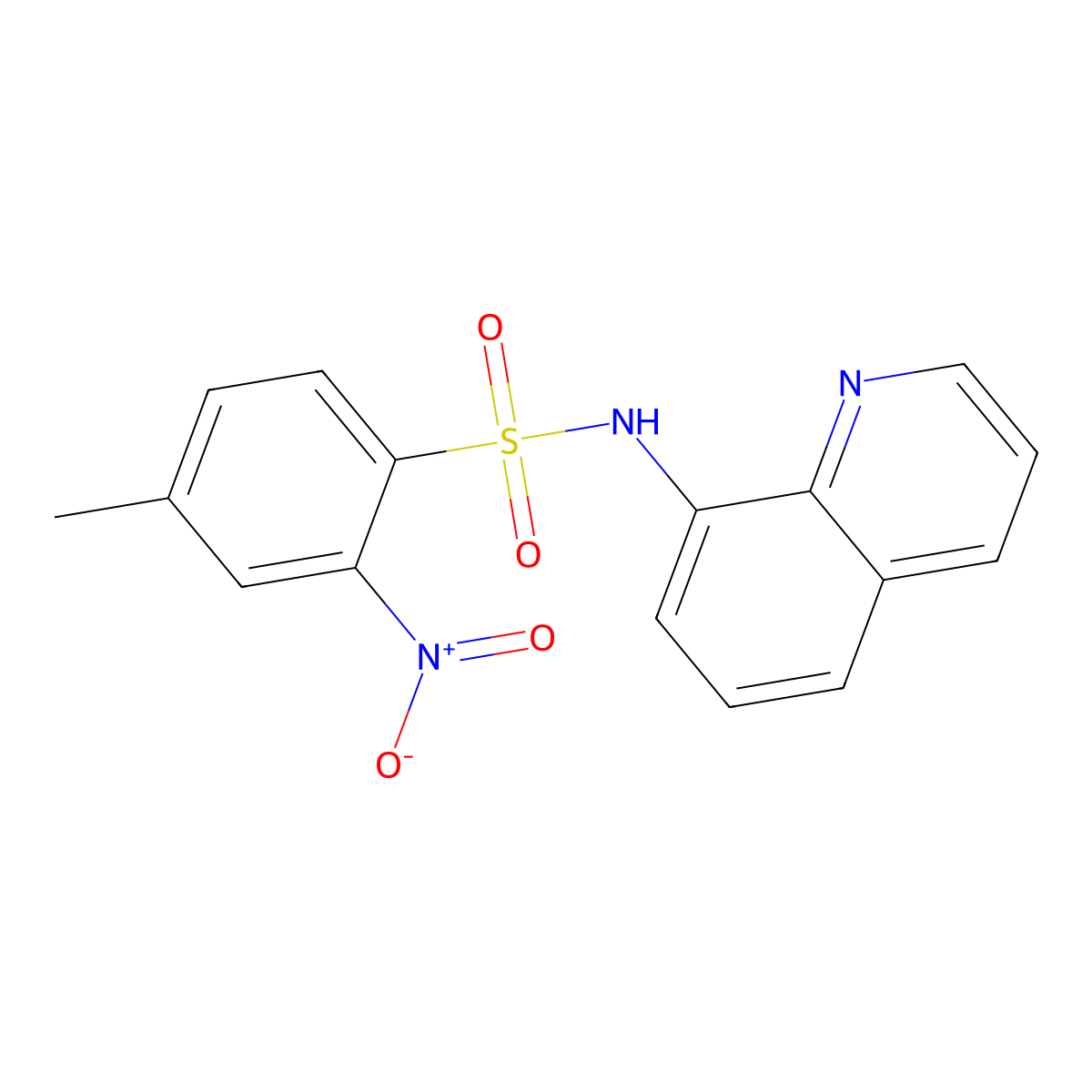 4-methyl-2-nitro-N-quinolin-8-ylbenzenesulfonamide molecular structure, CAS 712334-24-2