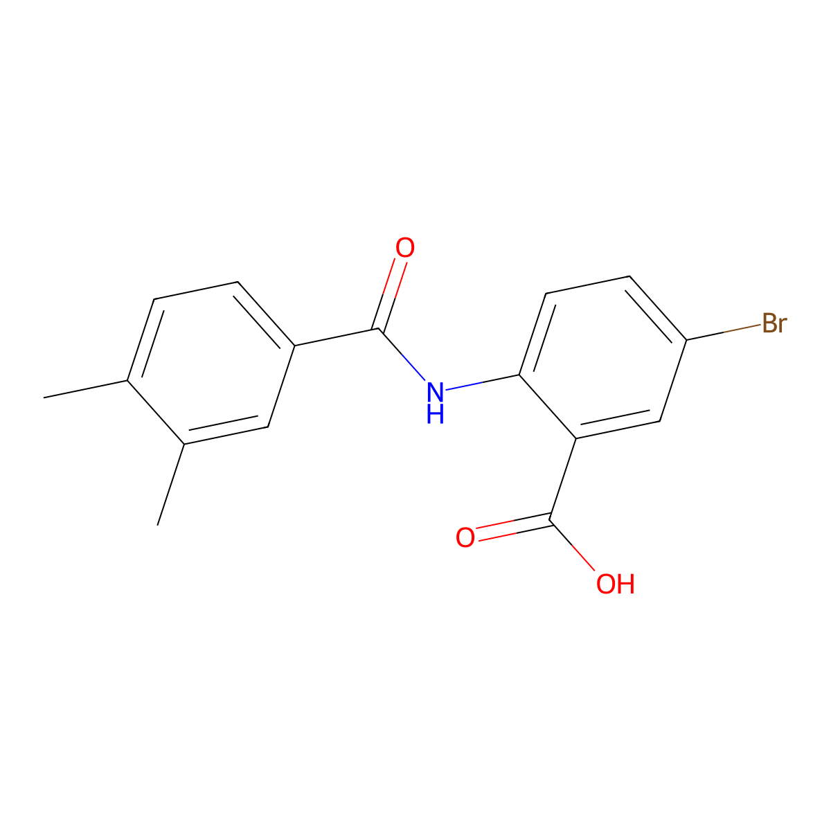 5-Bromo-2-{[(3,4-dimethylphenyl)carbonyl]amino}benzoic acid molecular structure, CAS 712334-34-4
