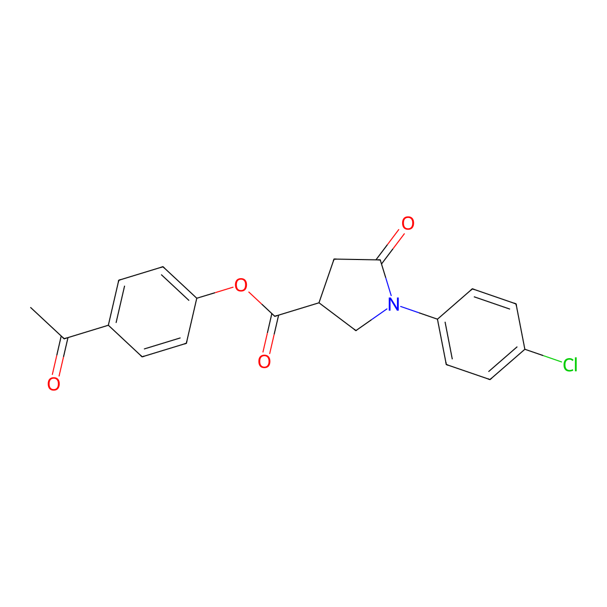 4-Acetylphenyl 1-(4-chlorophenyl)-5-oxopyrrolidine-3-carboxylate molecular structure, CAS 712334-95-7