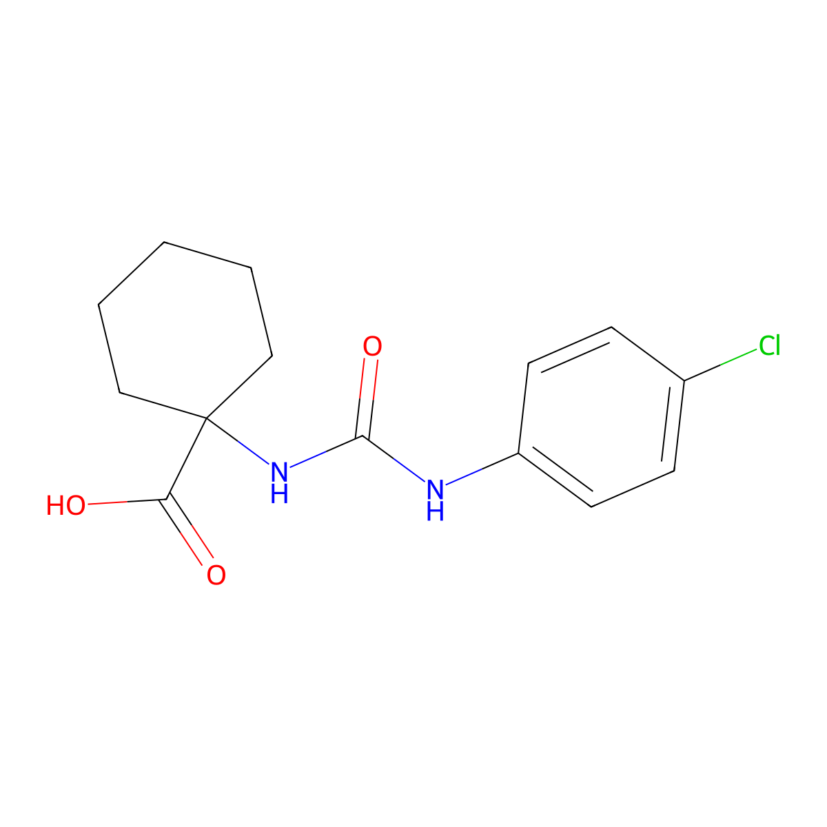 1-(3-(4-Chlorophenyl)ureido)cyclohexanecarboxylic acid molecular structure, CAS 712335-22-3