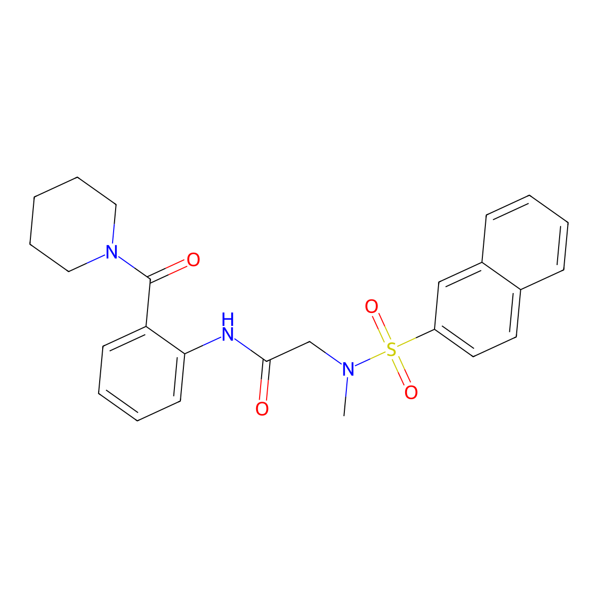 2-[methyl(naphthalen-2-ylsulfonyl)amino]-N-[2-(piperidine-1-carbonyl)phenyl]acetamide molecular structure, CAS 712335-30-3
