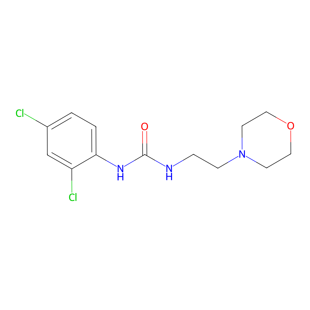 N-(2,4-dichlorophenyl)-N'-(2-morpholinoethyl)urea molecular structure, CAS 712336-31-7