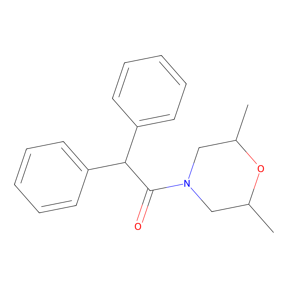 1-(2,6-Dimethylmorpholin-4-yl)-2,2-diphenylethanone molecular structure, CAS 712336-45-3
