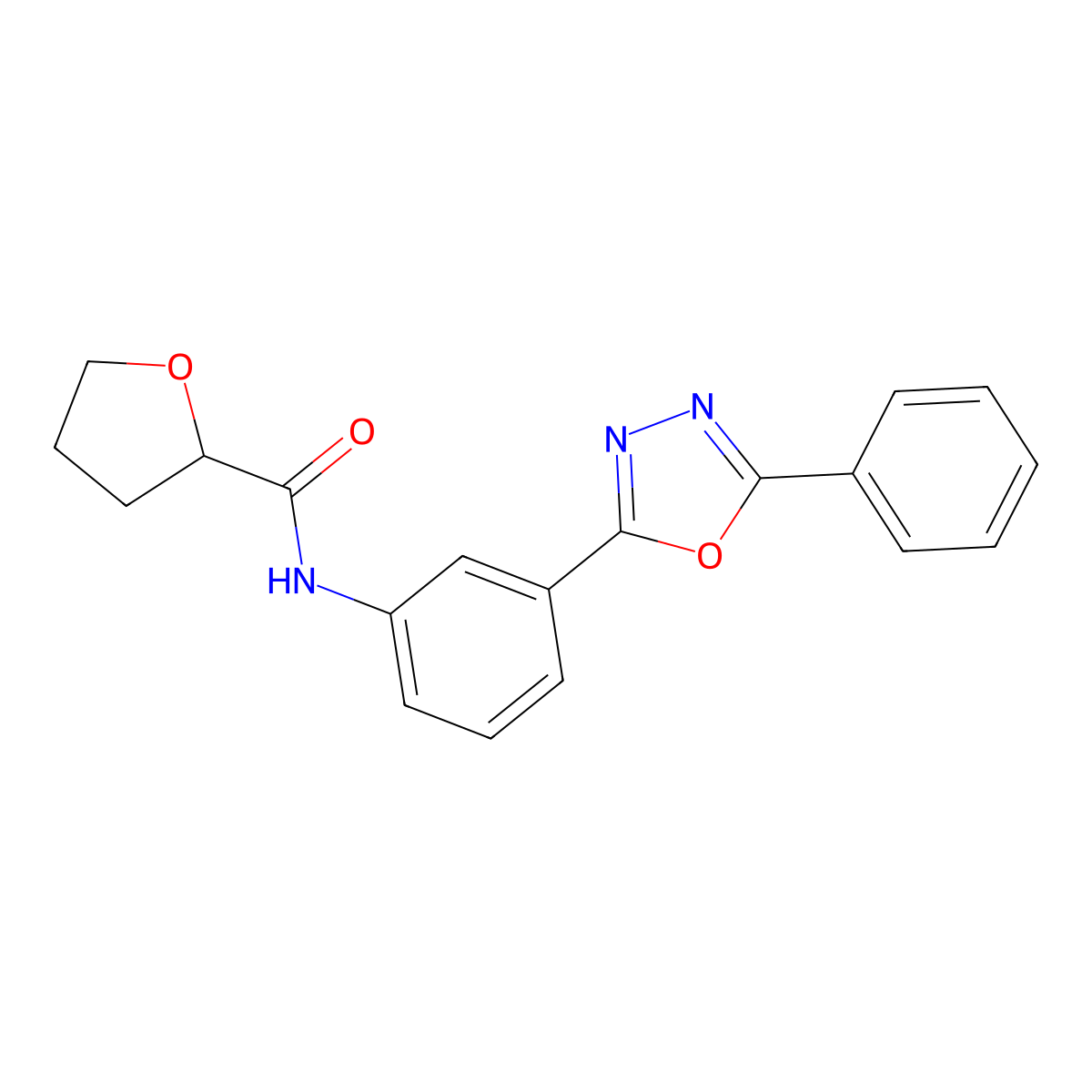 N-[3-(5-phenyl-1,3,4-oxadiazol-2-yl)phenyl]oxolane-2-carboxamide molecular structure, CAS 712336-47-5