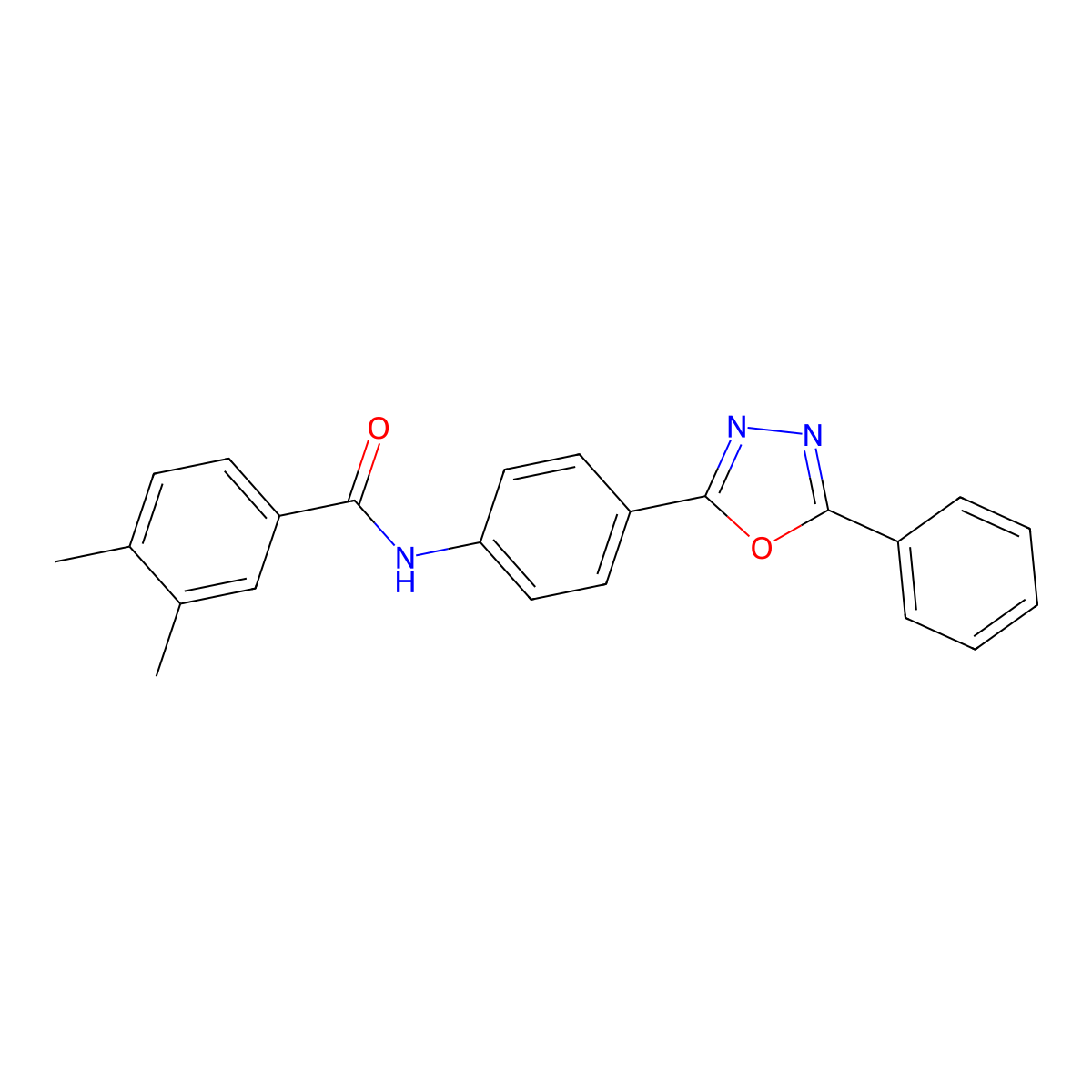 3,4-dimethyl-N-[4-(5-phenyl-1,3,4-oxadiazol-2-yl)phenyl]benzamide molecular structure, CAS 712336-81-7