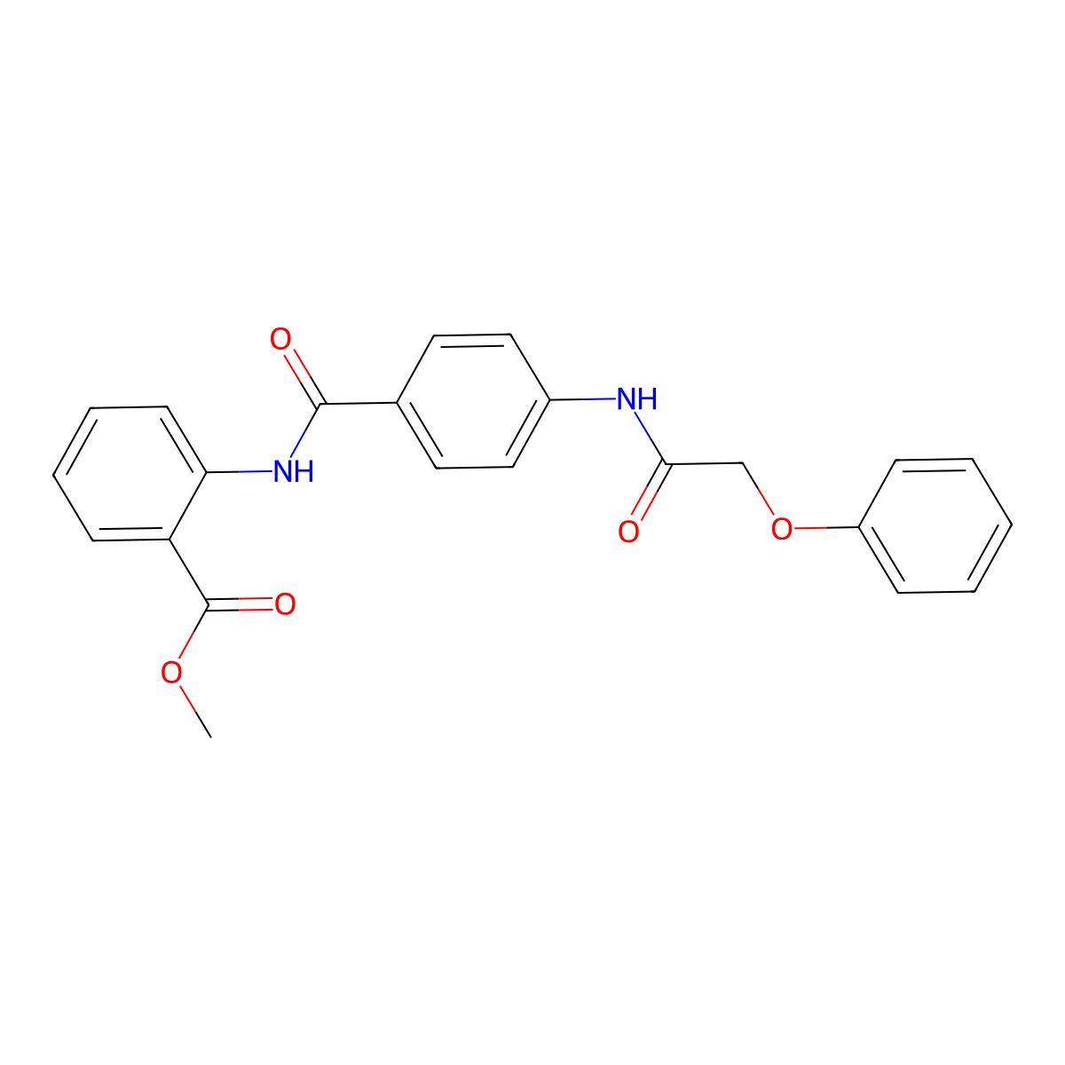 Methyl 2-[({4-[(phenoxyacetyl)amino]phenyl}carbonyl)amino]benzoate molecular structure, CAS 712336-93-1