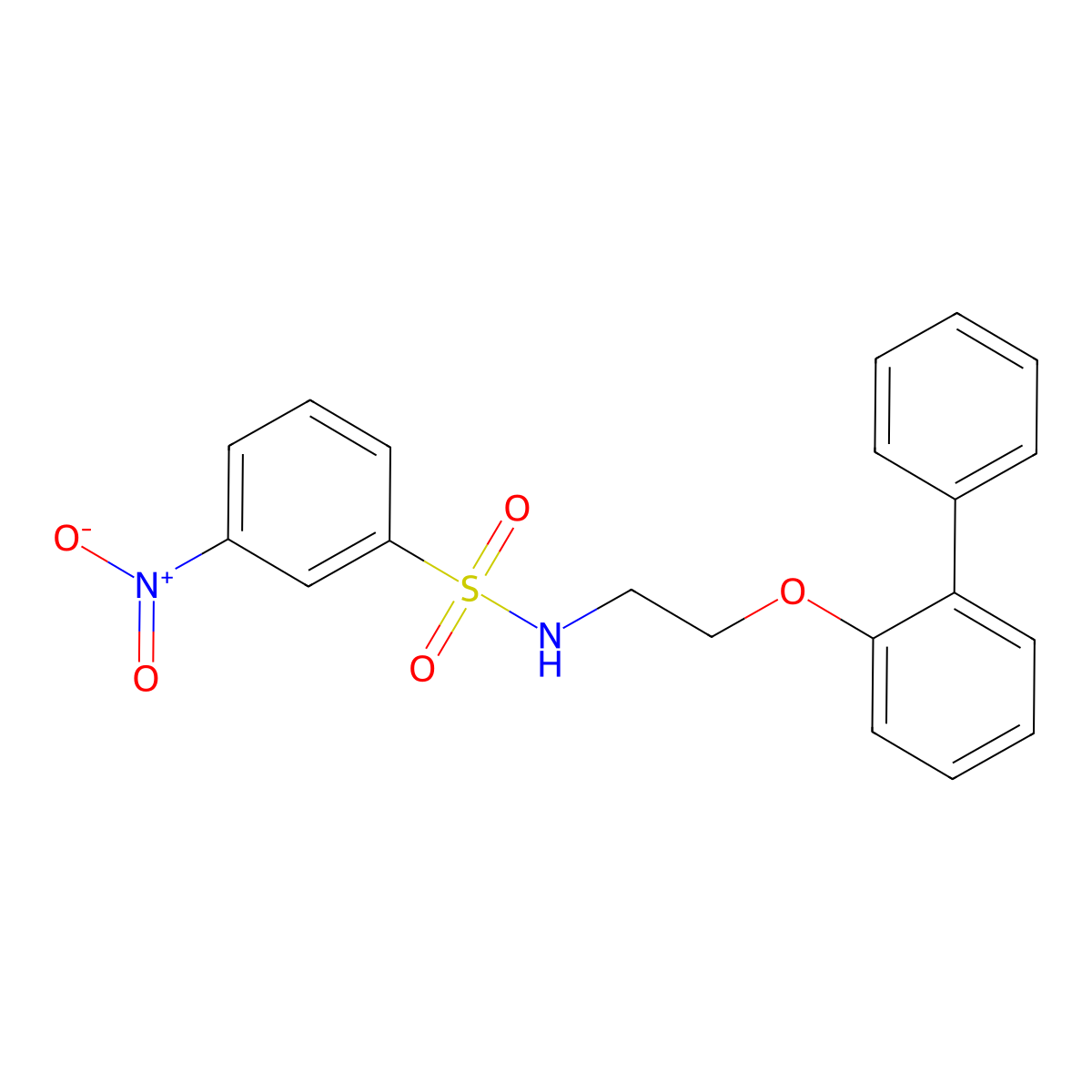 3-nitro-N-[2-(2-phenylphenoxy)ethyl]benzenesulfonamide molecular structure, CAS 712337-07-0