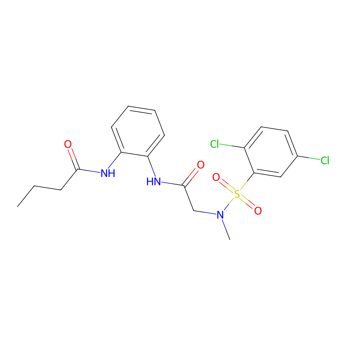 N-[2-[[2-[(2,5-dichlorophenyl)sulfonyl-methylamino]acetyl]amino]phenyl]butanamide molecular structure, CAS 712337-43-4