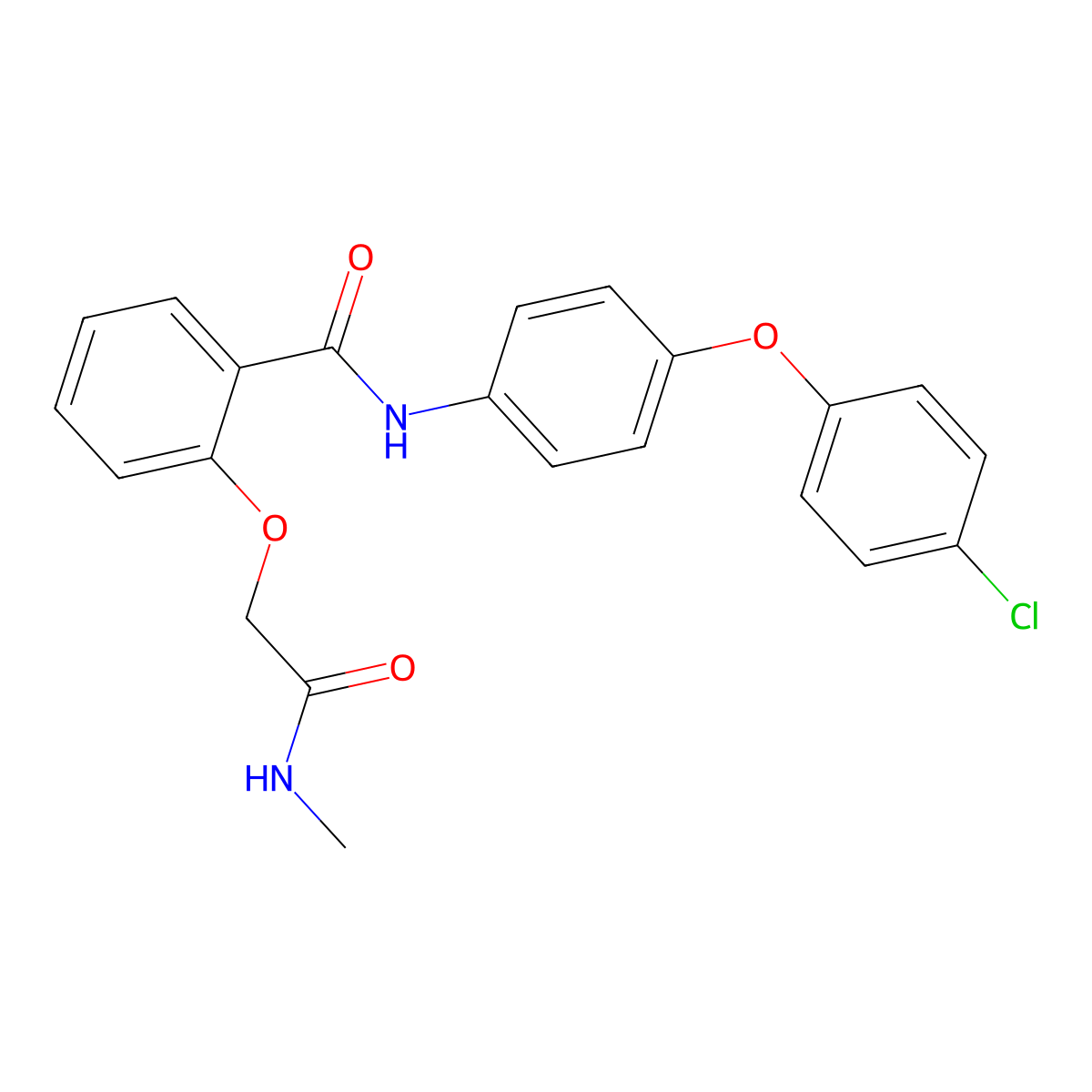 N-[4-(4-chlorophenoxy)phenyl]-2-[2-(methylamino)-2-oxoethoxy]benzamide molecular structure, CAS 712338-17-5