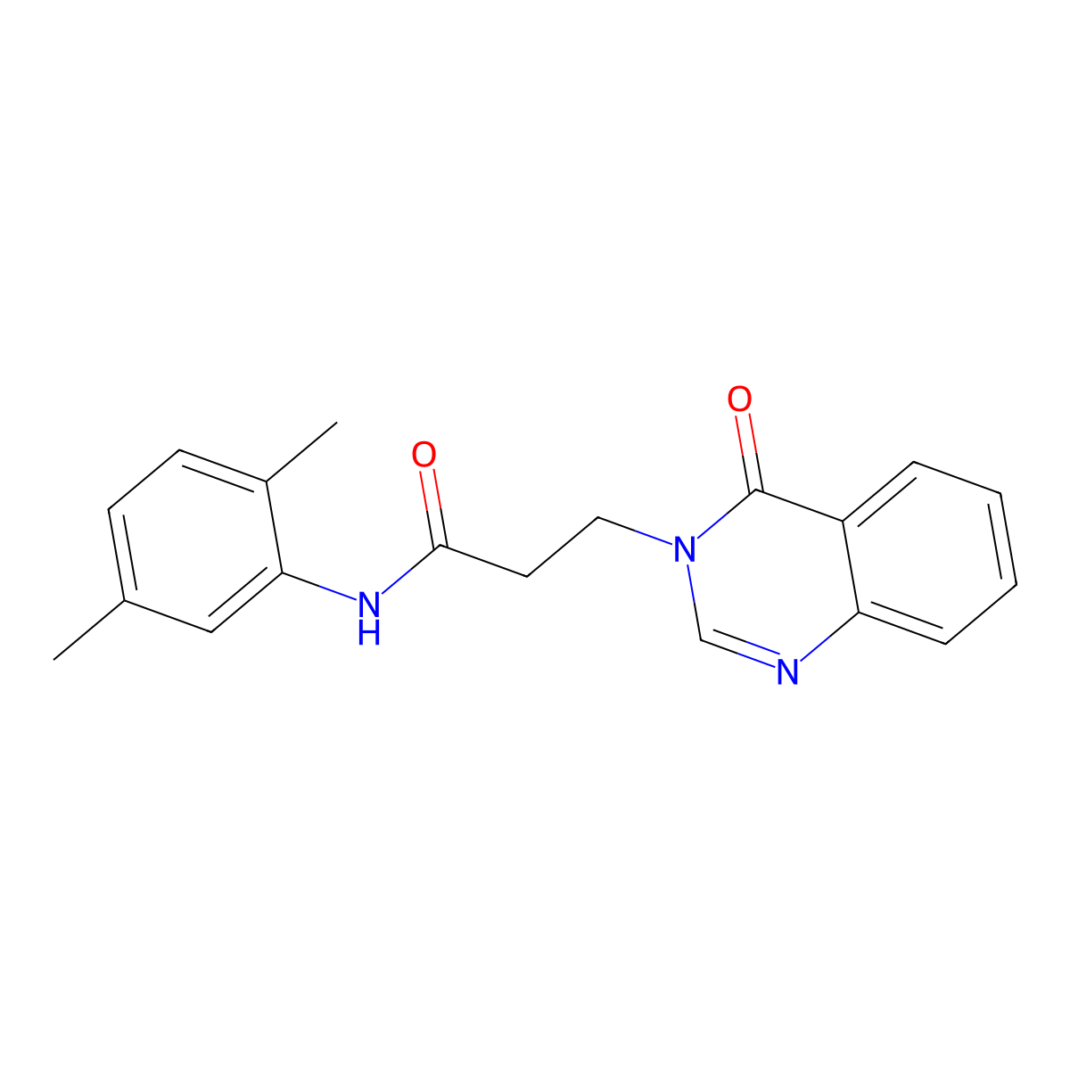 N-(2,5-dimethylphenyl)-3-(4-oxoquinazolin-3-yl)propanamide molecular structure, CAS 712338-68-6