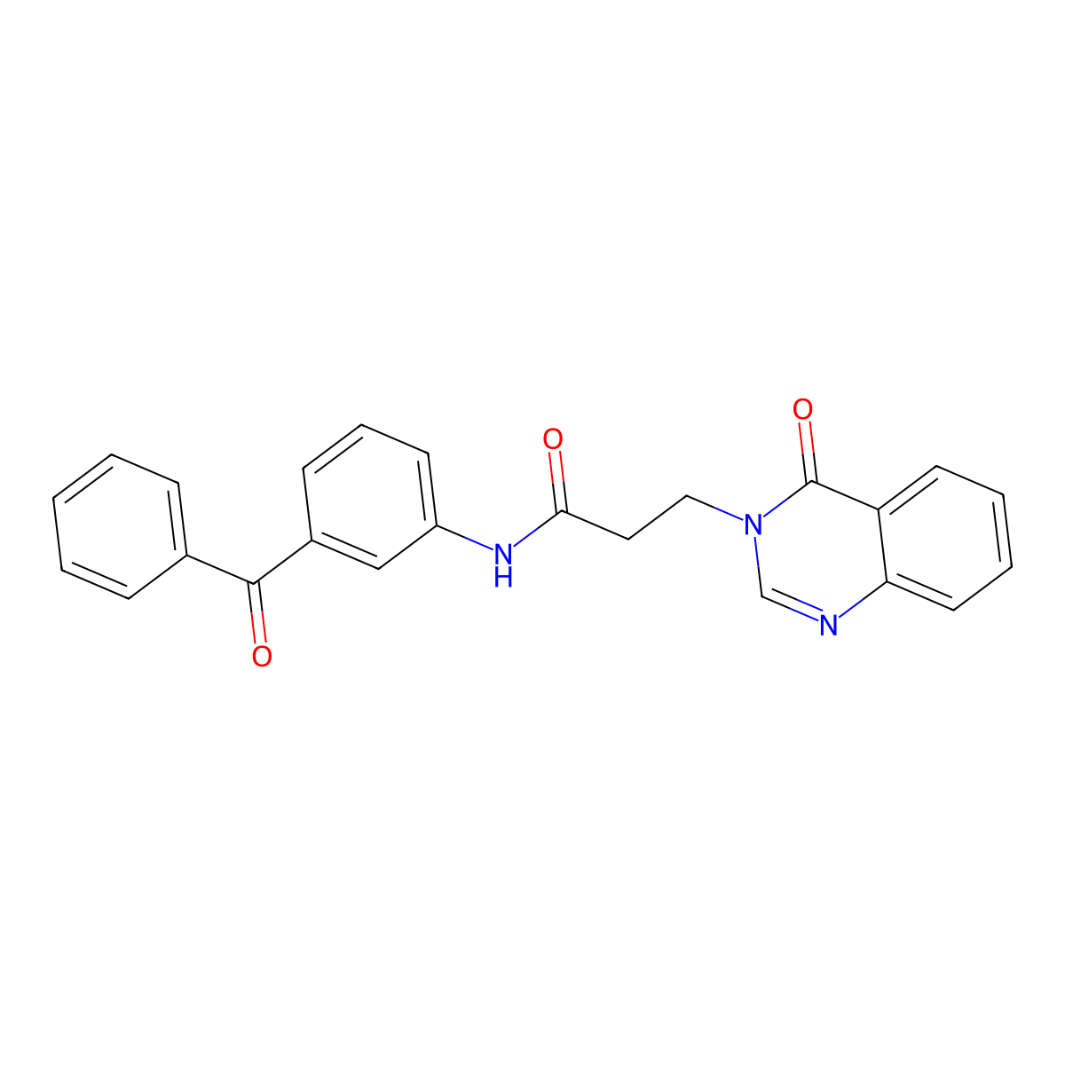 N-(3-benzoylphenyl)-3-(4-oxoquinazolin-3-yl)propanamide molecular structure, CAS 712338-74-4