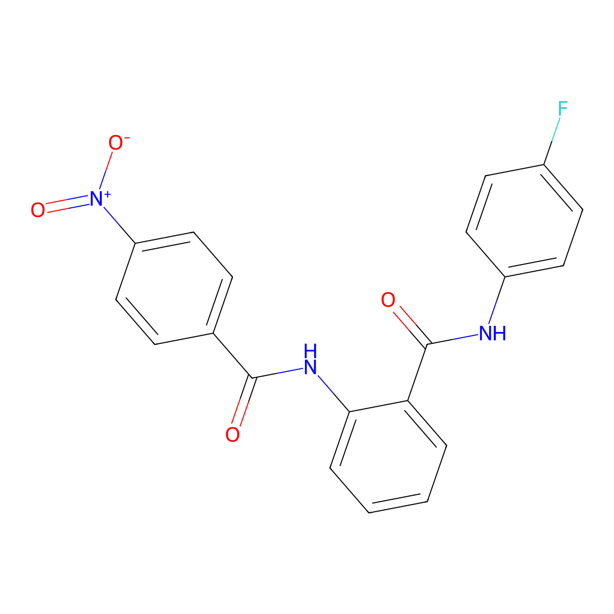 N-(4-fluorophenyl)-2-[(4-nitrobenzoyl)amino]benzamide molecular structure, CAS 712339-57-6