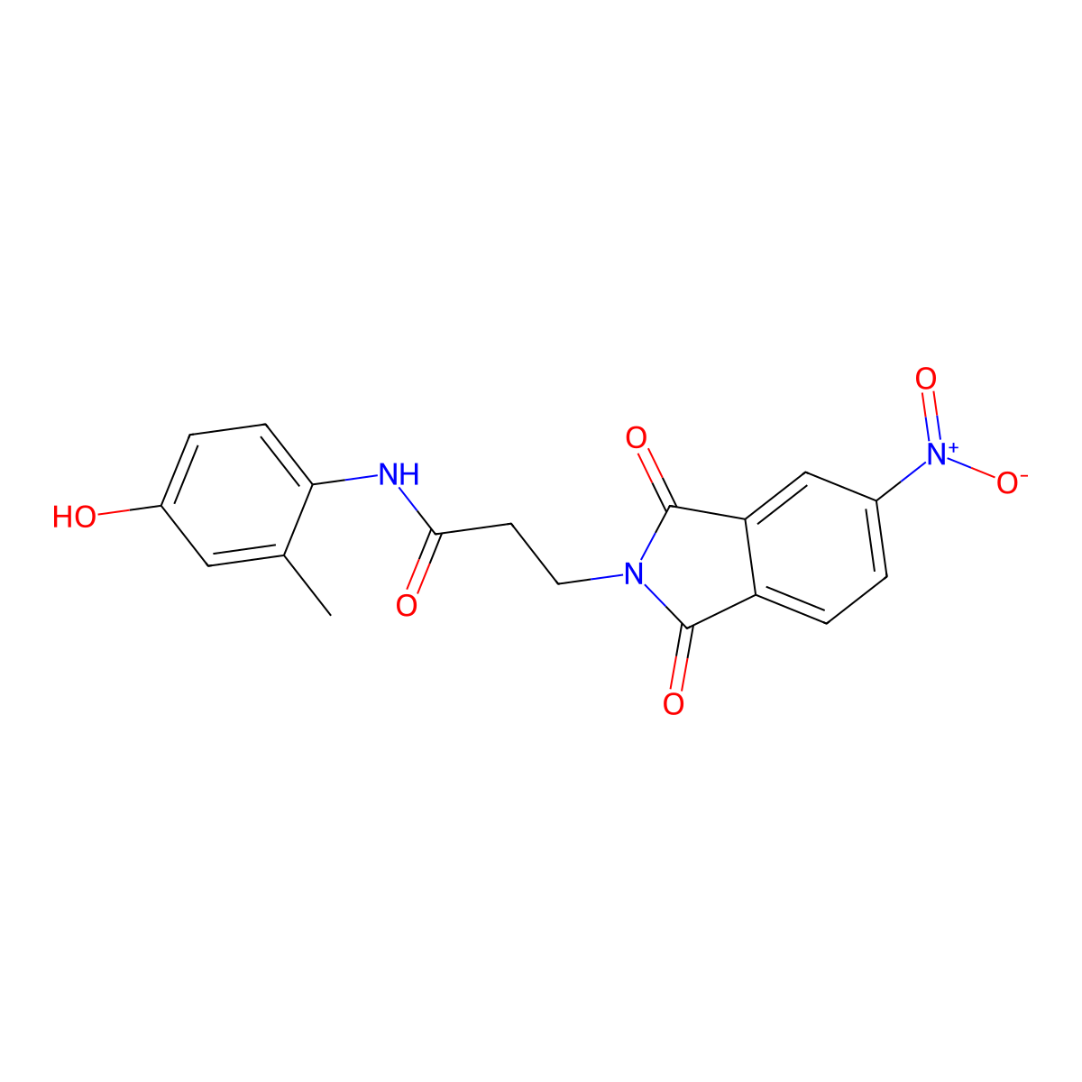 N-(4-hydroxy-2-methylphenyl)-3-(5-nitro-1,3-dioxoisoindol-2-yl)propanamide molecular structure, CAS 712340-20-0