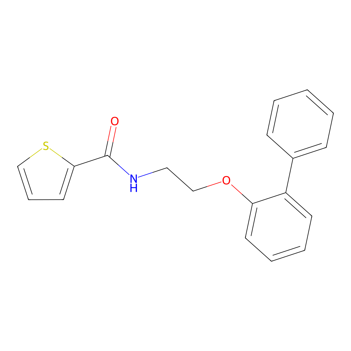 N-[2-(biphenyl-2-yloxy)ethyl]thiophene-2-carboxamide molecular structure, CAS 712340-53-9