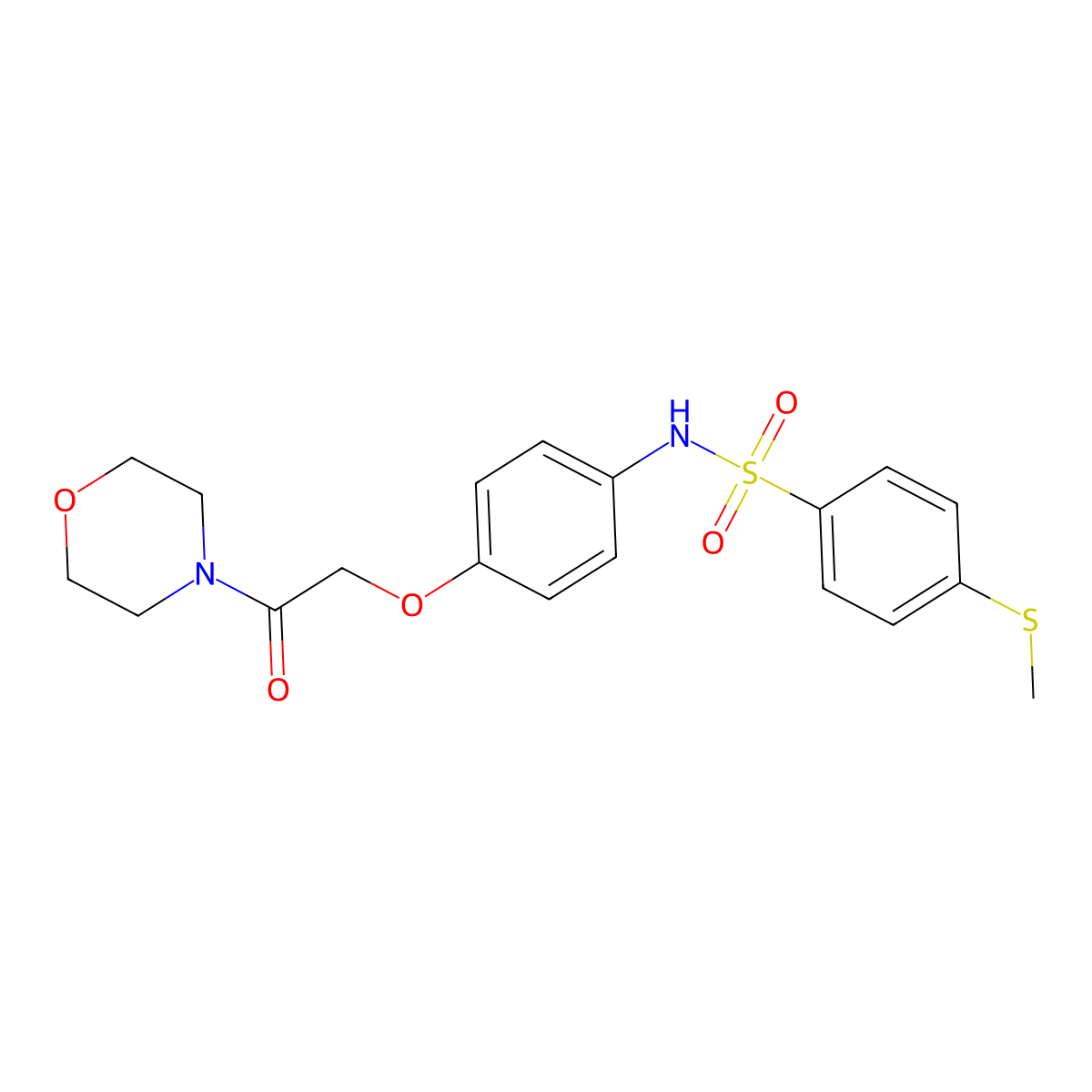 4-methylsulfanyl-N-[4-(2-morpholin-4-yl-2-oxoethoxy)phenyl]benzenesulfonamide molecular structure, CAS 712341-07-6