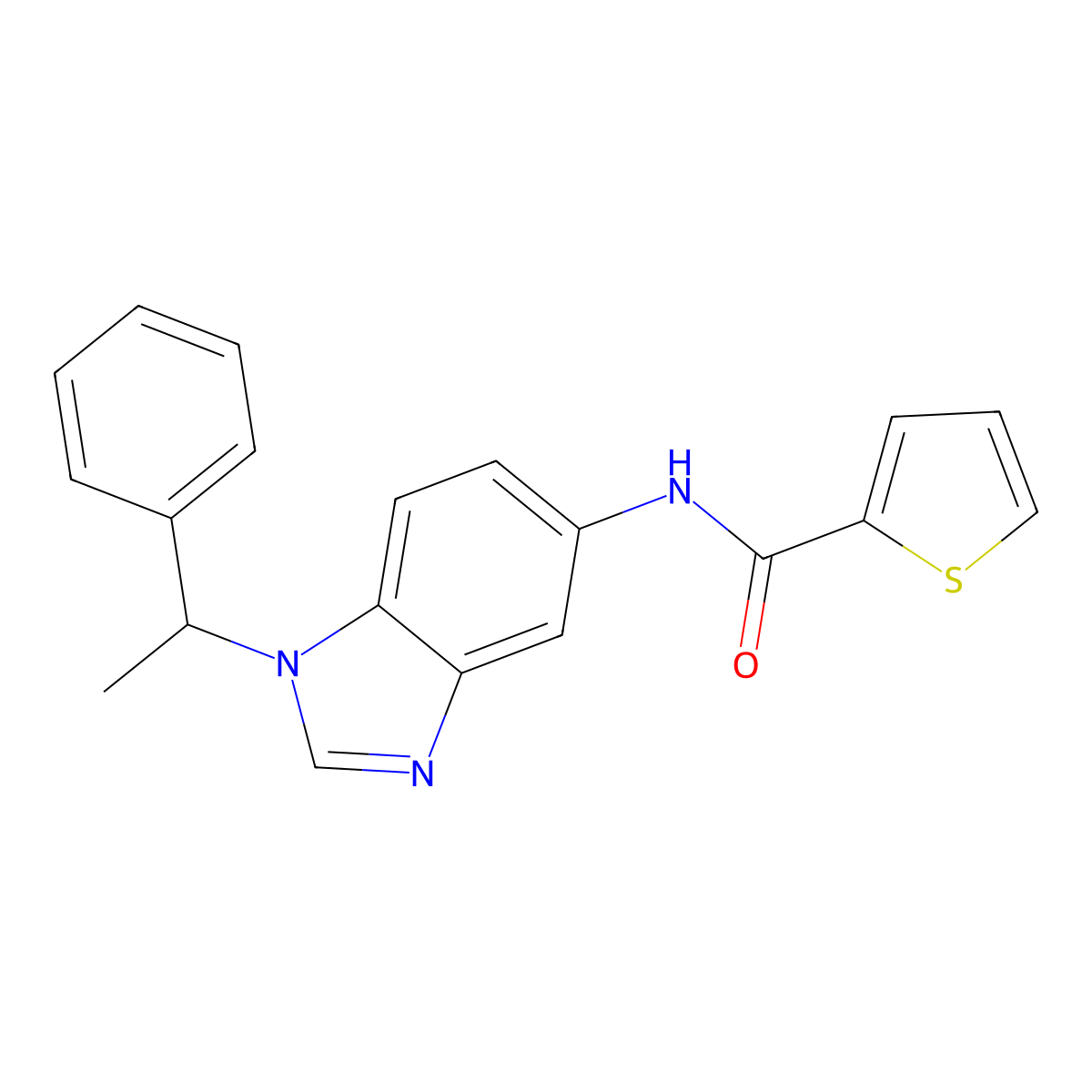 N-[1-(1-phenylethyl)-1H-benzimidazol-5-yl]thiophene-2-carboxamide molecular structure, CAS 712341-09-8