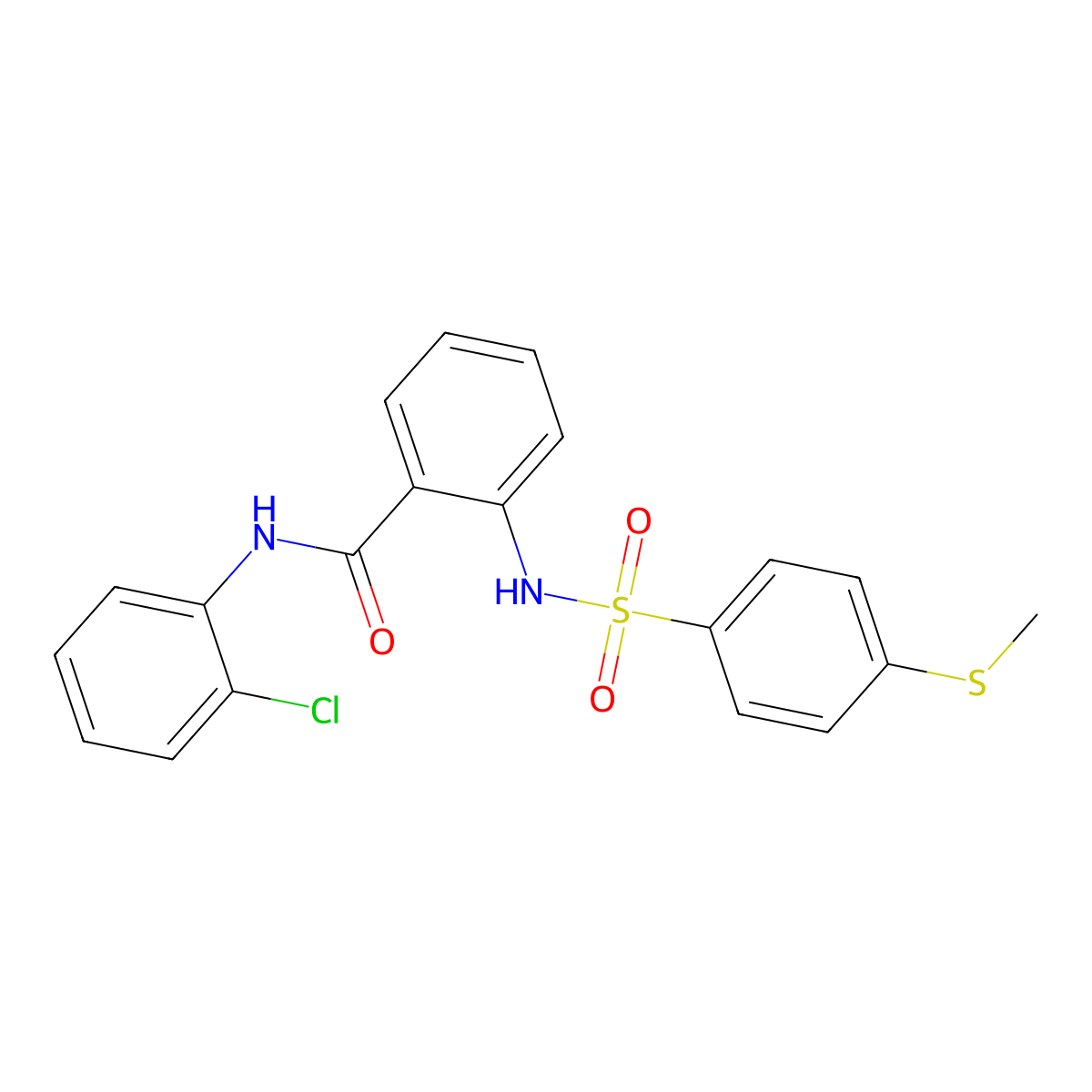 N-(2-chlorophenyl)-2-[(4-methylsulfanylphenyl)sulfonylamino]benzamide molecular structure, CAS 712341-57-6