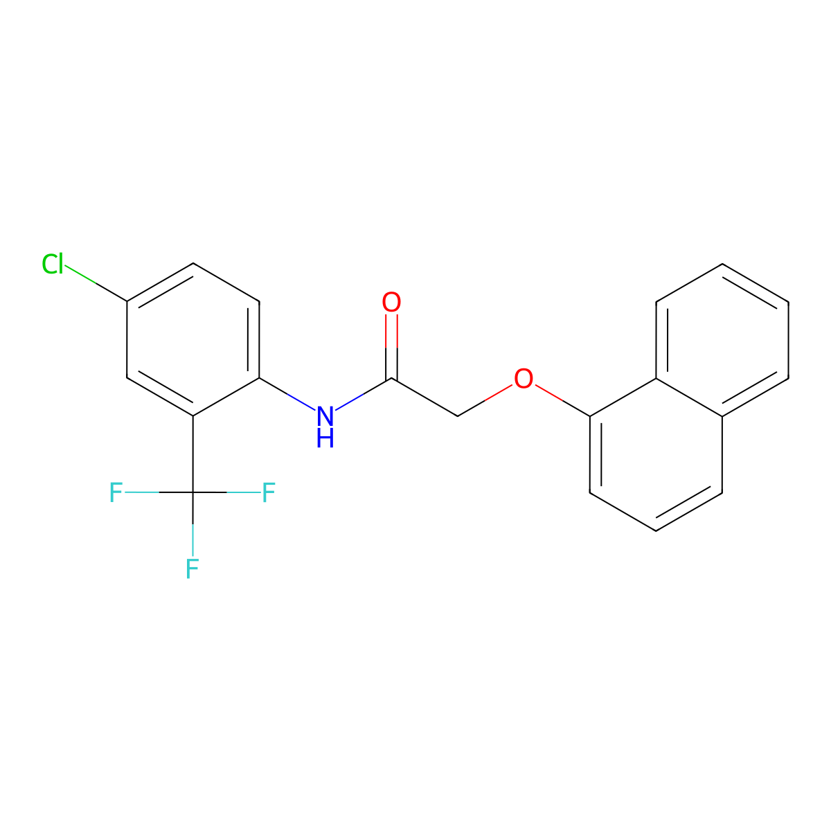N-[4-chloro-2-(trifluoromethyl)phenyl]-2-naphthalen-1-yloxyacetamide molecular structure, CAS 712341-89-4