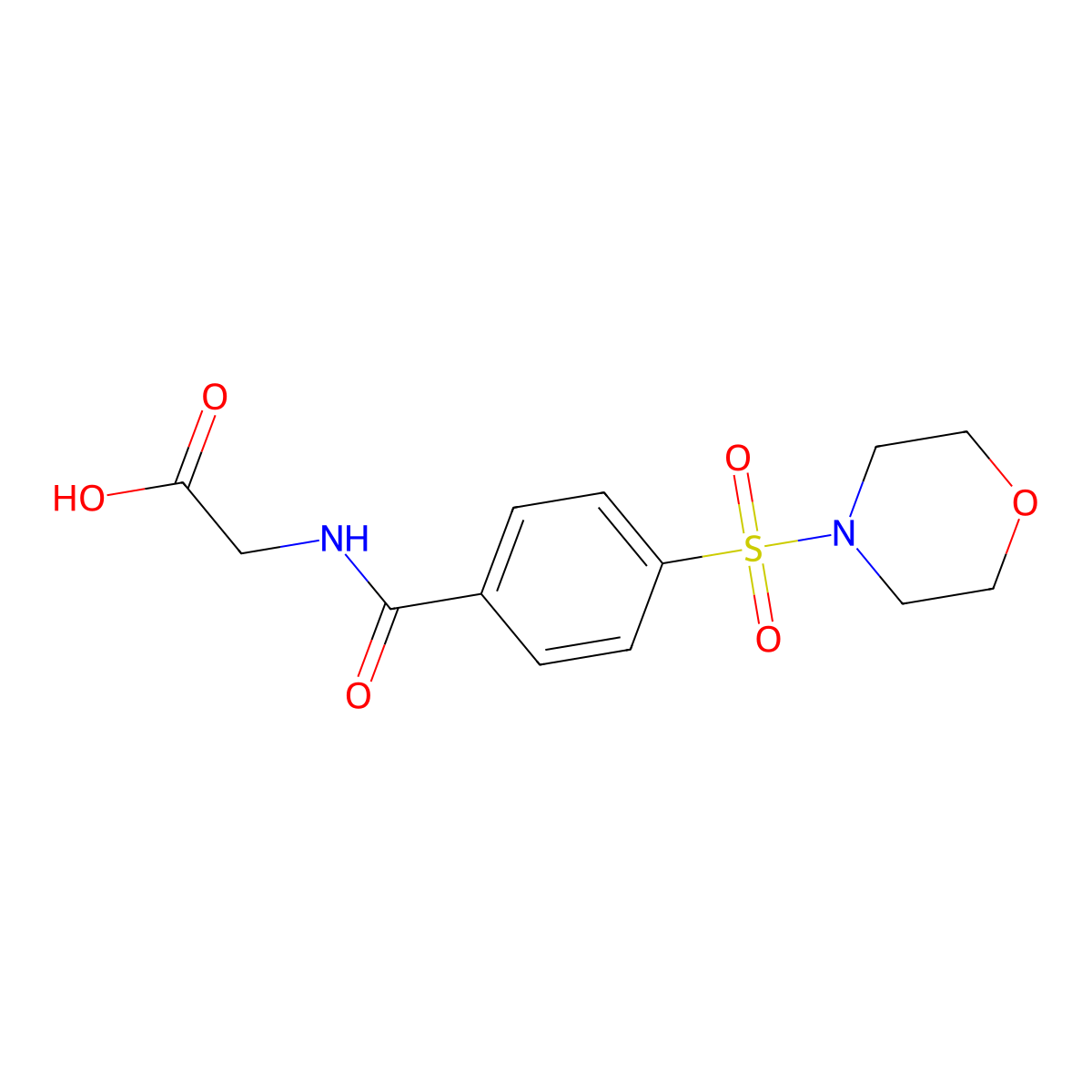 N-[4-(Morpholin-4-ylsulfonyl)benzoyl]glycine molecular structure, CAS 712344-24-6