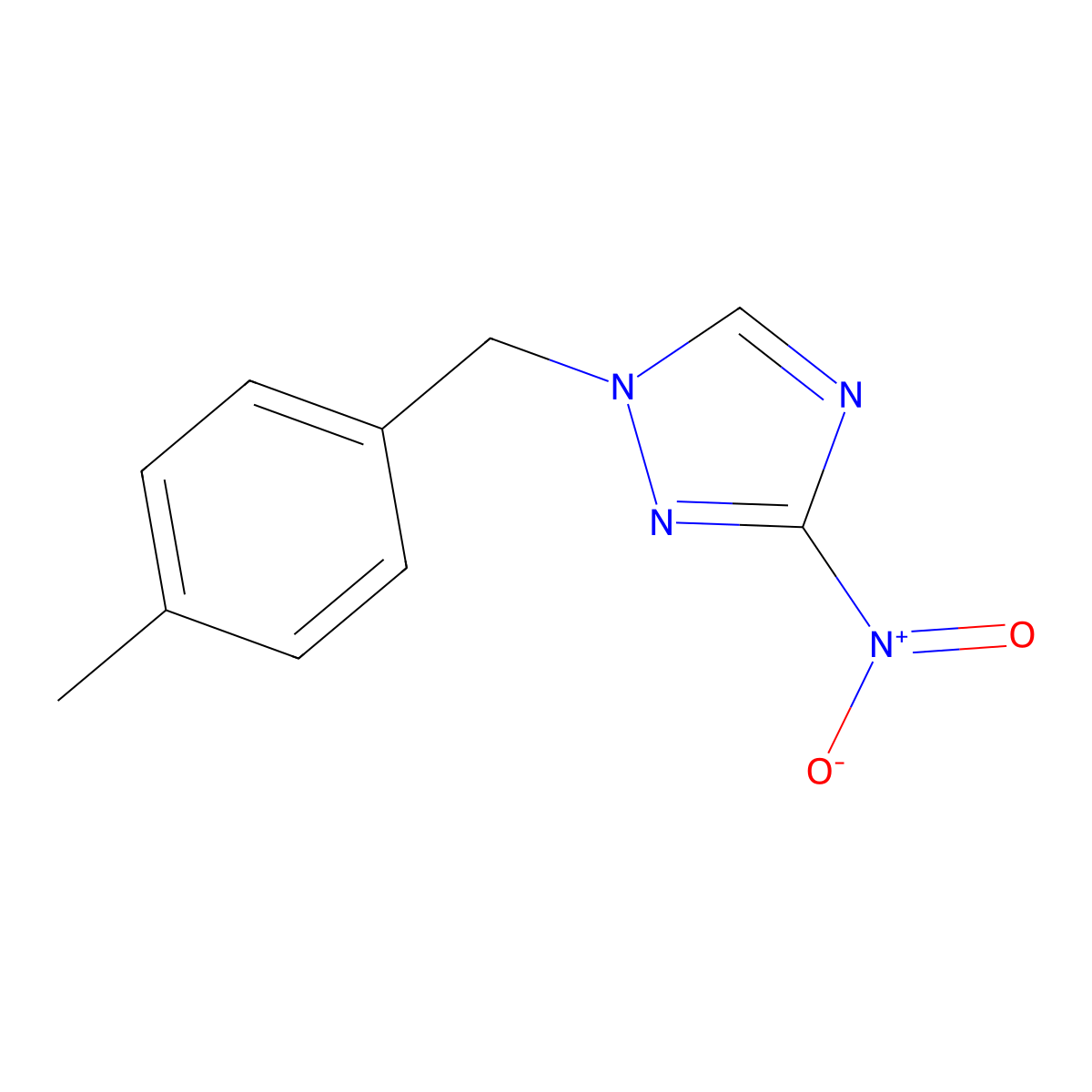 1-(4-methylbenzyl)-3-nitro-1H-1,2,4-triazole molecular structure, CAS 712344-63-3
