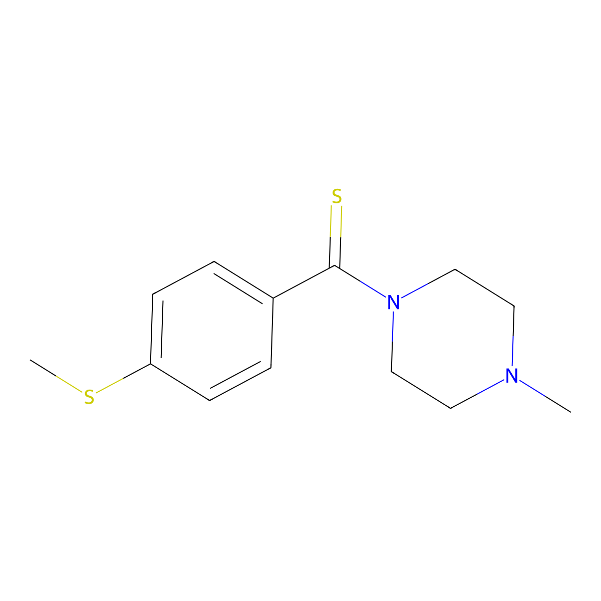 (4-Methylpiperazin-1-yl)-(4-methylsulfanylphenyl)methanethione molecular structure, CAS 712344-75-7