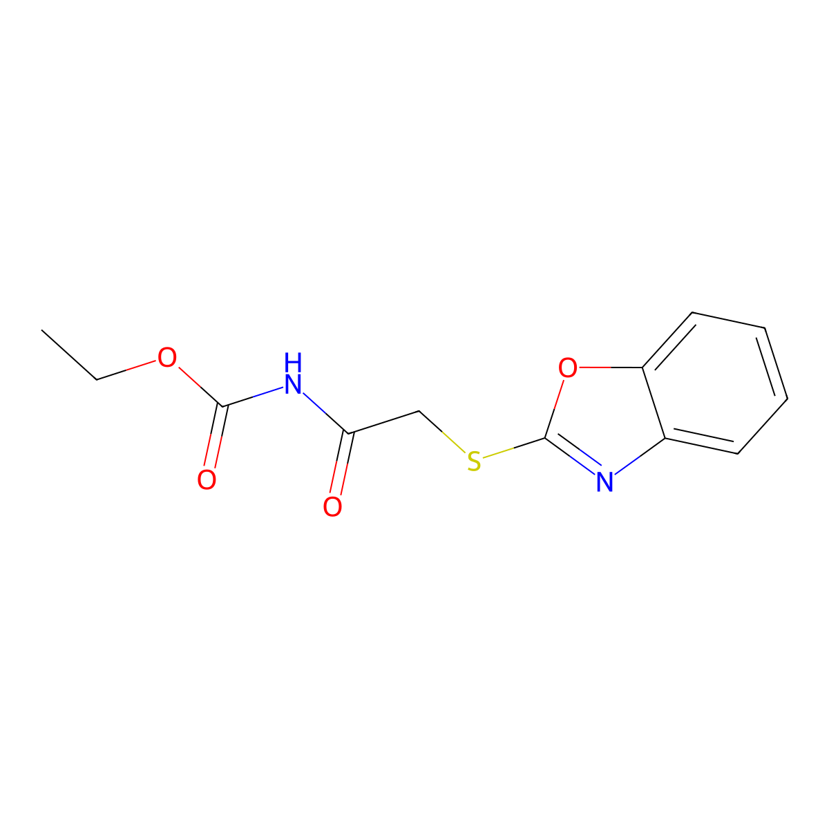 Ethyl [(1,3-benzoxazol-2-ylsulfanyl)acetyl]carbamate molecular structure, CAS 712344-85-9