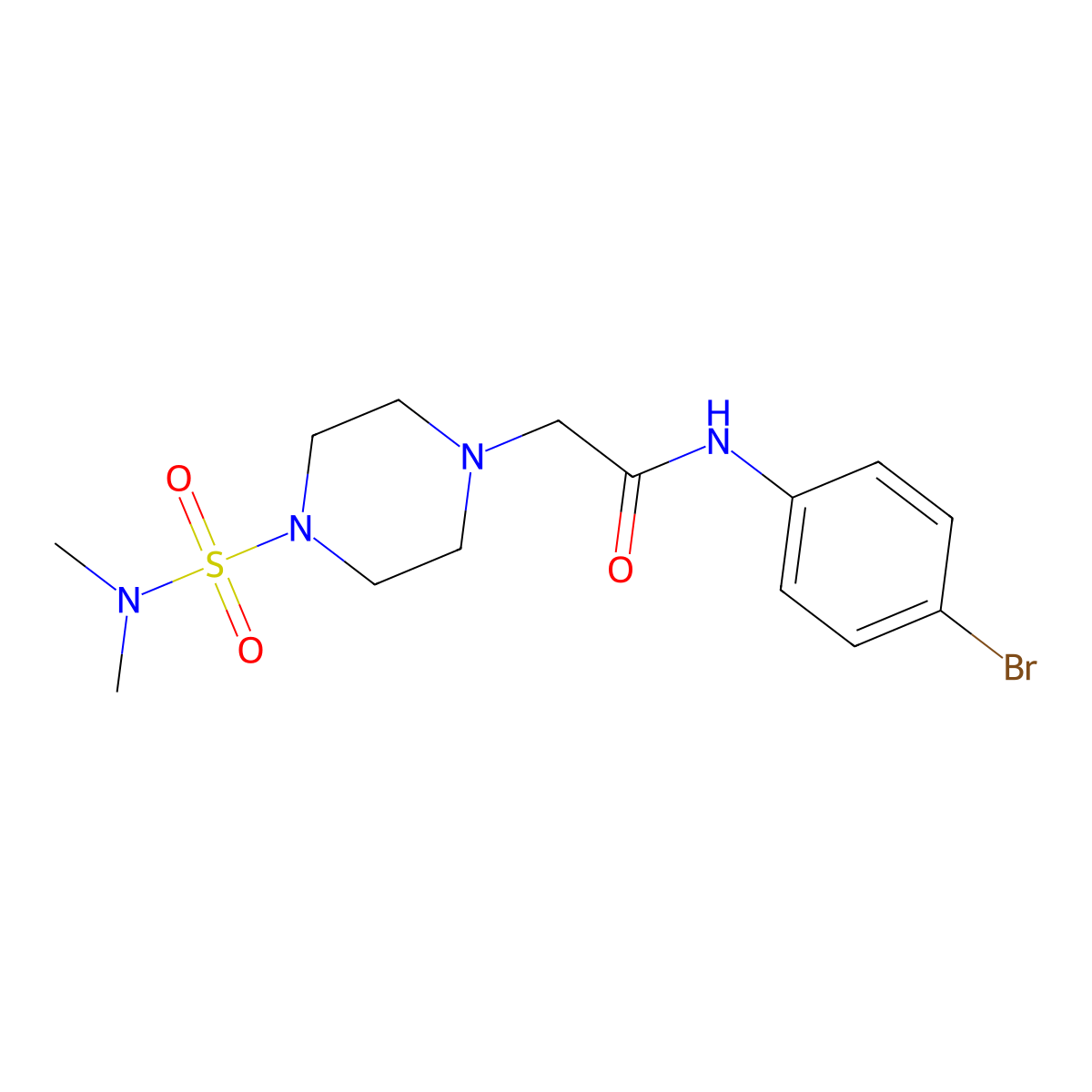 N-(4-bromophenyl)-2-[4-(dimethylsulfamoyl)piperazin-1-yl]acetamide molecular structure, CAS 712344-96-2
