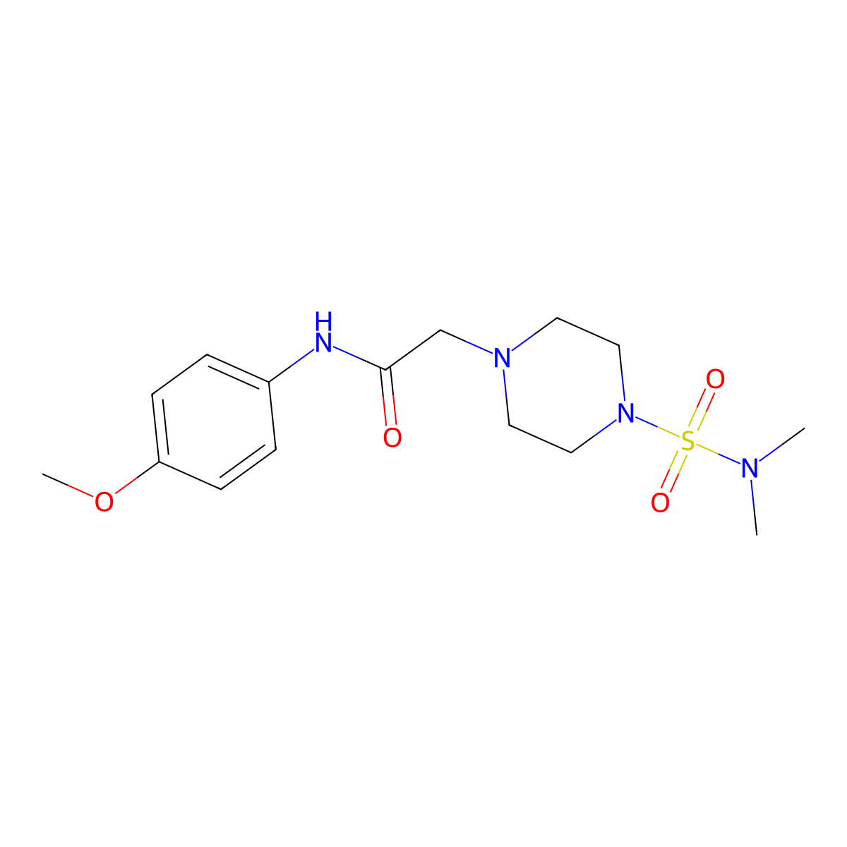 2-[4-(dimethylsulfamoyl)piperazin-1-yl]-N-(4-methoxyphenyl)acetamide molecular structure, CAS 712344-97-3