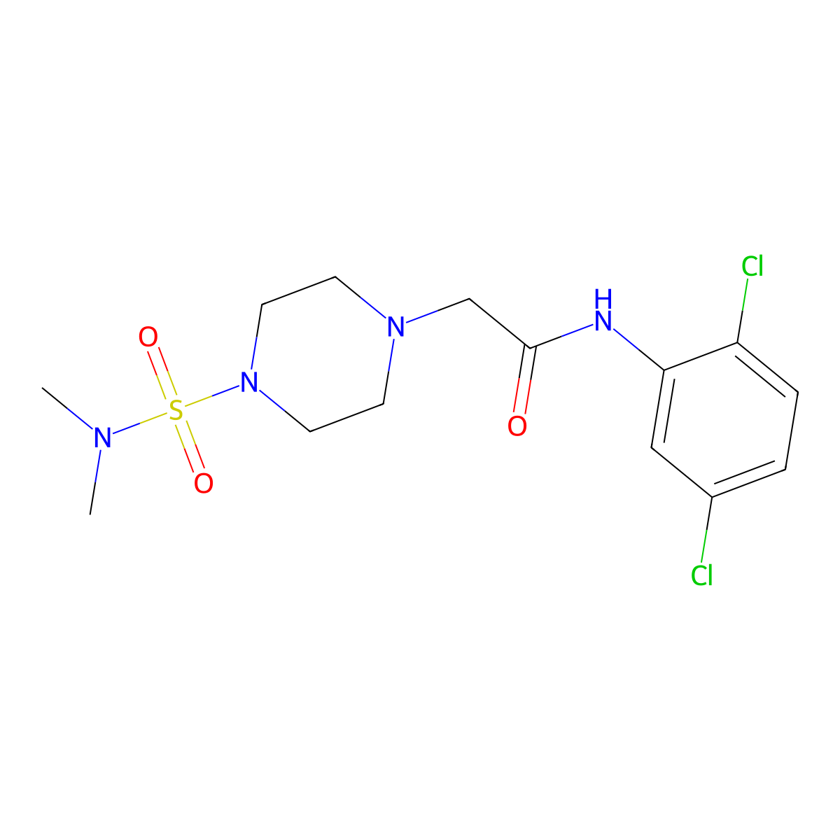 N-(2,5-dichlorophenyl)-2-[4-(dimethylsulfamoyl)piperazin-1-yl]acetamide molecular structure, CAS 712344-98-4