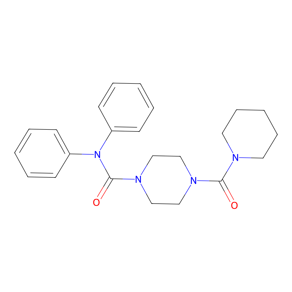 N,N-diphenyl-4-(1-piperidinylcarbonyl)-1-piperazinecarboxamide molecular structure, CAS 712345-05-6