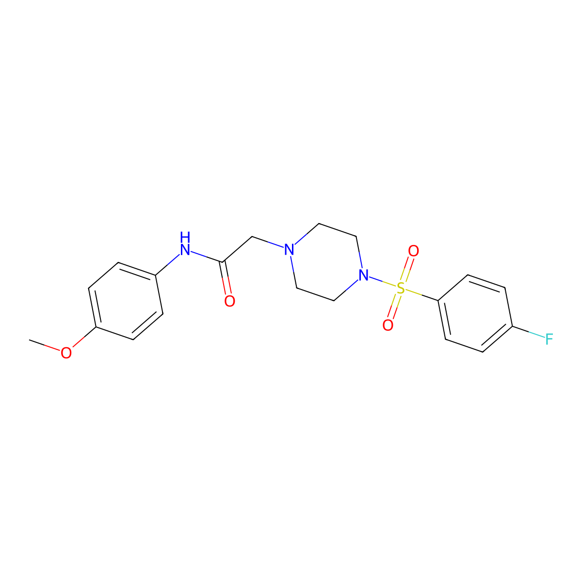 2-[4-(4-fluorobenzenesulfonyl)piperazin-1-yl]-N-(4-methoxyphenyl)acetamide molecular structure, CAS 712345-11-4