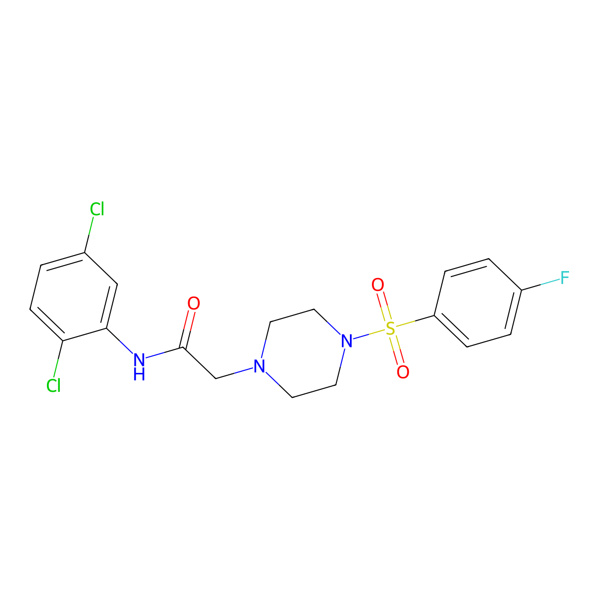N-(2,5-dichlorophenyl)-2-[4-(4-fluorobenzenesulfonyl)piperazin-1-yl]acetamide molecular structure, CAS 712345-12-5