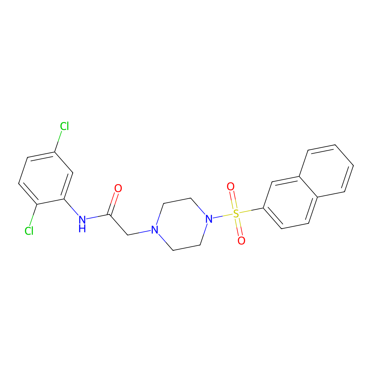 N-(2,5-dichlorophenyl)-2-[4-(2-naphthylsulfonyl)piperazinyl]acetamide molecular structure, CAS 712345-16-9