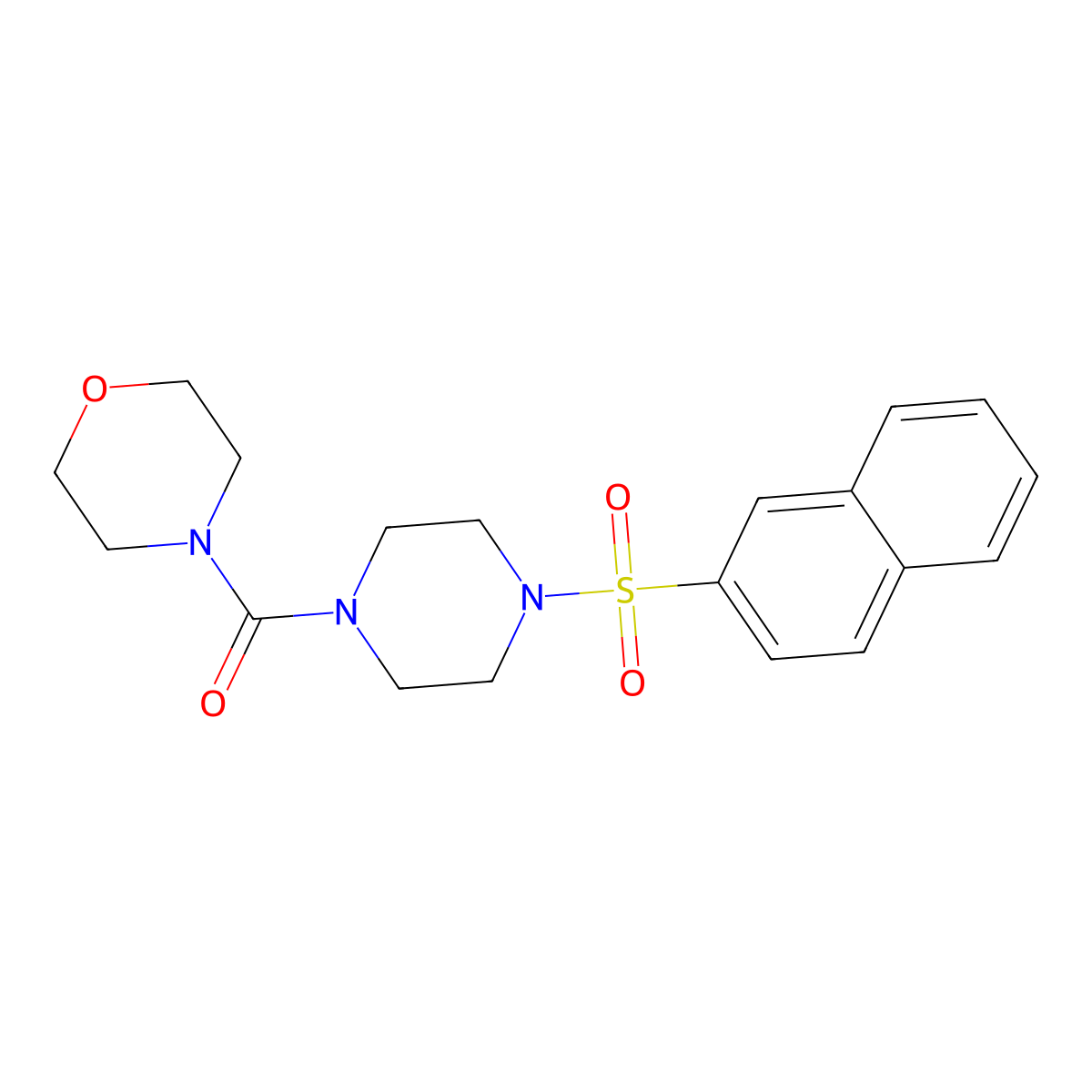 Morpholin-4-yl 4-(2-naphthylsulfonyl)piperazinyl ketone molecular structure, CAS 712345-17-0