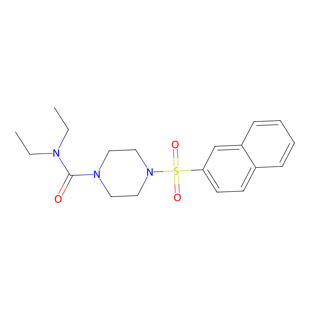 N,N-diethyl-4-(naphthalene-2-sulfonyl)piperazine-1-carboxamide molecular structure, CAS 712345-19-2