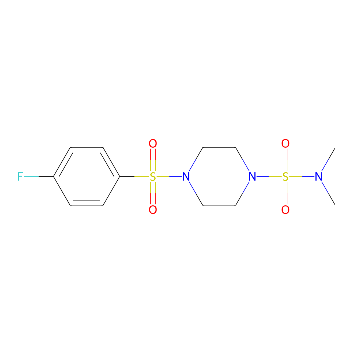 4-[(4-fluorophenyl)sulfonyl]-N,N-dimethyl-1-piperazinesulfonamide molecular structure, CAS 712345-22-7
