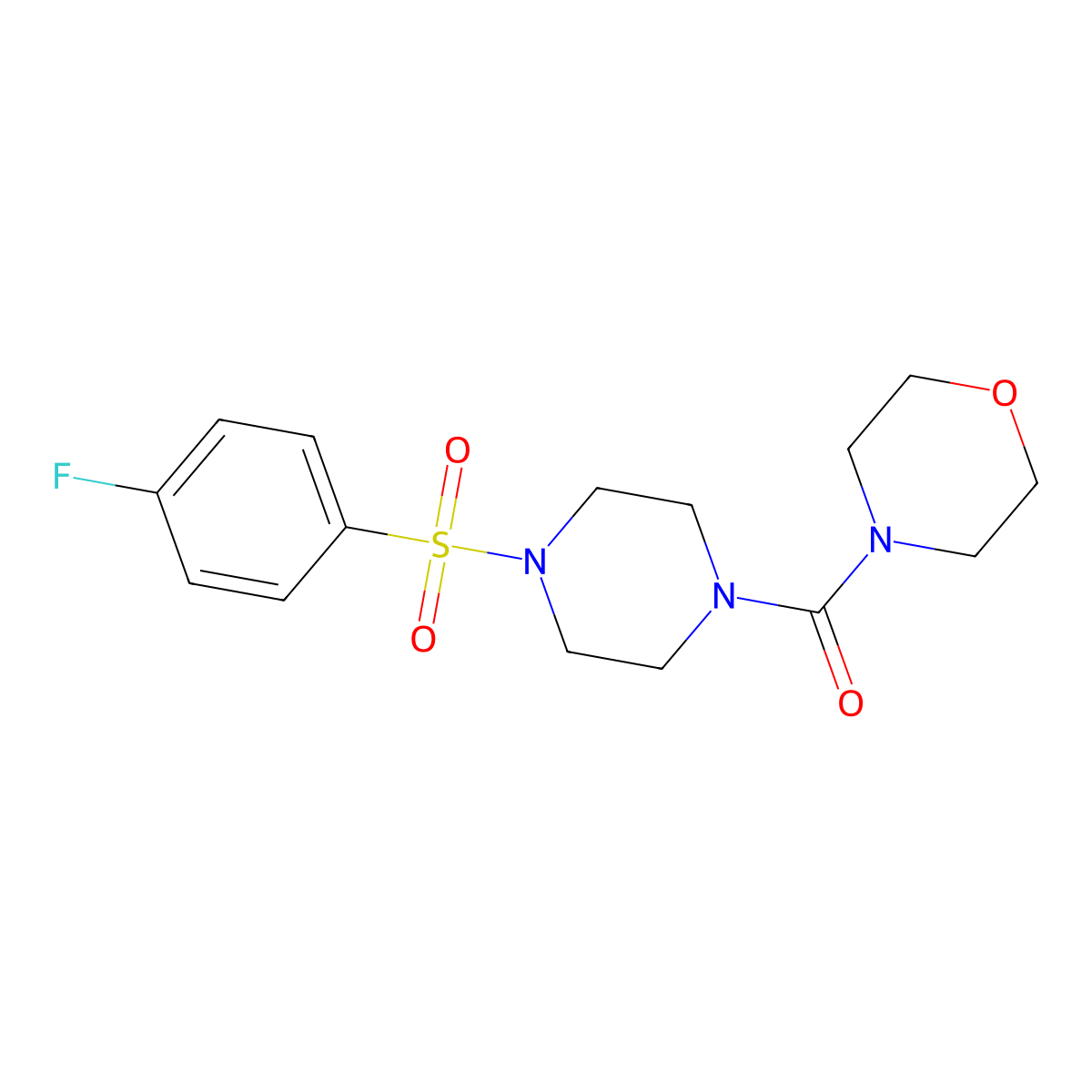 [4-(4-Fluoro-benzenesulfonyl)-piperazin-1-yl]-morpholin-4-yl-methanone molecular structure, CAS 712345-23-8