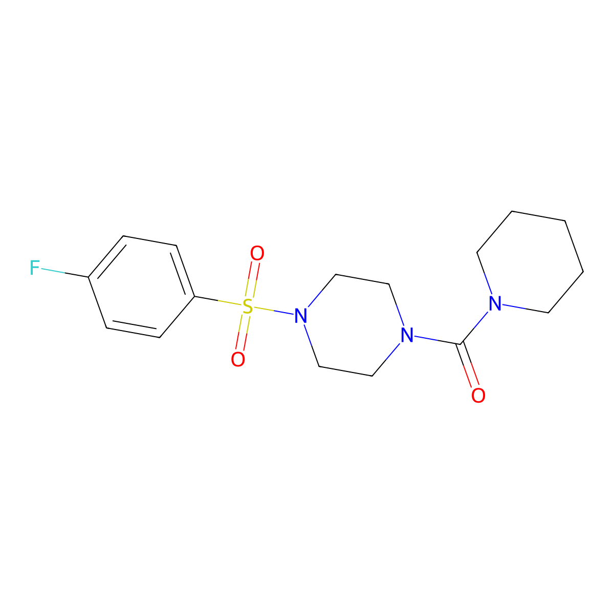 4-[(4-Fluorophenyl)sulfonyl]piperazinyl piperidyl ketone molecular structure, CAS 712345-24-9
