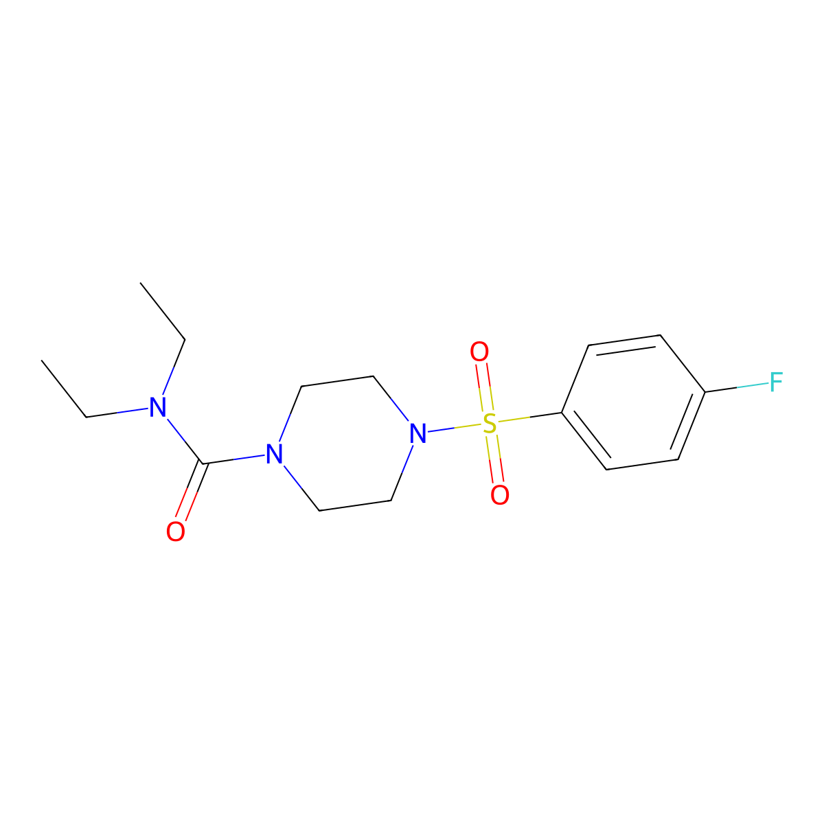 N,N-diethyl-4-(4-fluorobenzenesulfonyl)piperazine-1-carboxamide molecular structure, CAS 712345-25-0