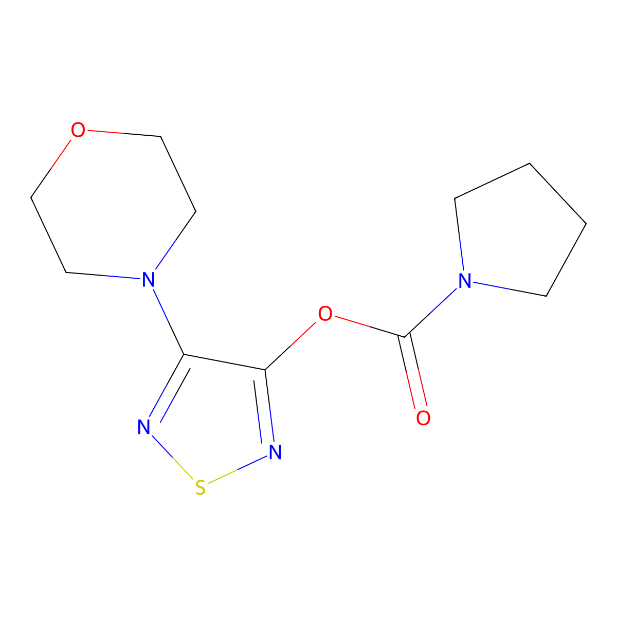 4-Morpholin-4-yl-1,2,5-thiadiazol-3-yl pyrrolidinecarboxylate molecular structure, CAS 712345-33-0