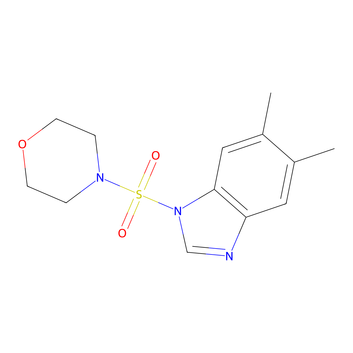 5,6-dimethyl-1-(4-morpholinylsulfonyl)-1H-benzimidazole molecular structure, CAS 712345-36-3